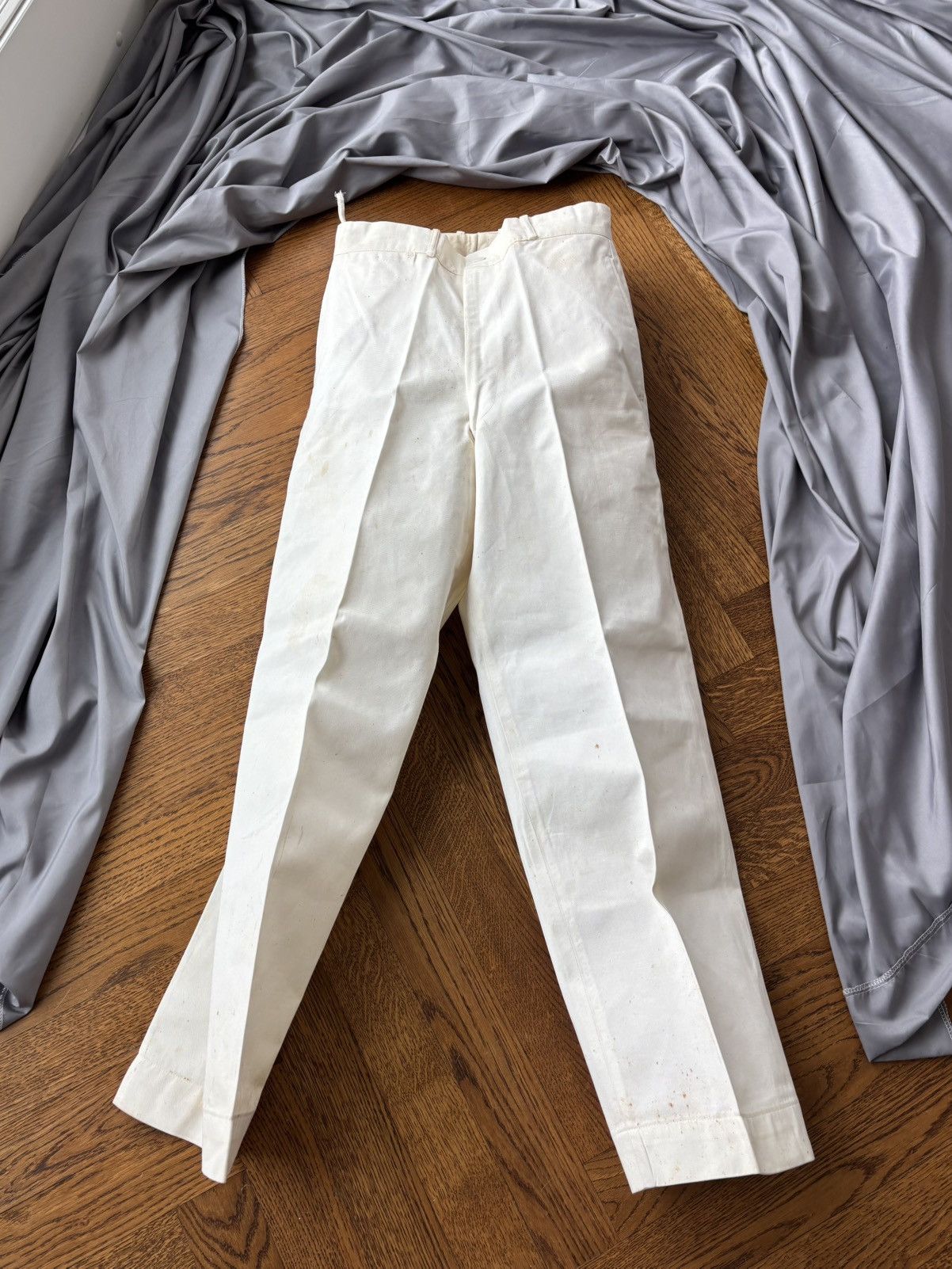 Vintage 1950s Trousers Vintage Dress Pants RCN Navy WW2 Structured Size 34R - 19 Thumbnail