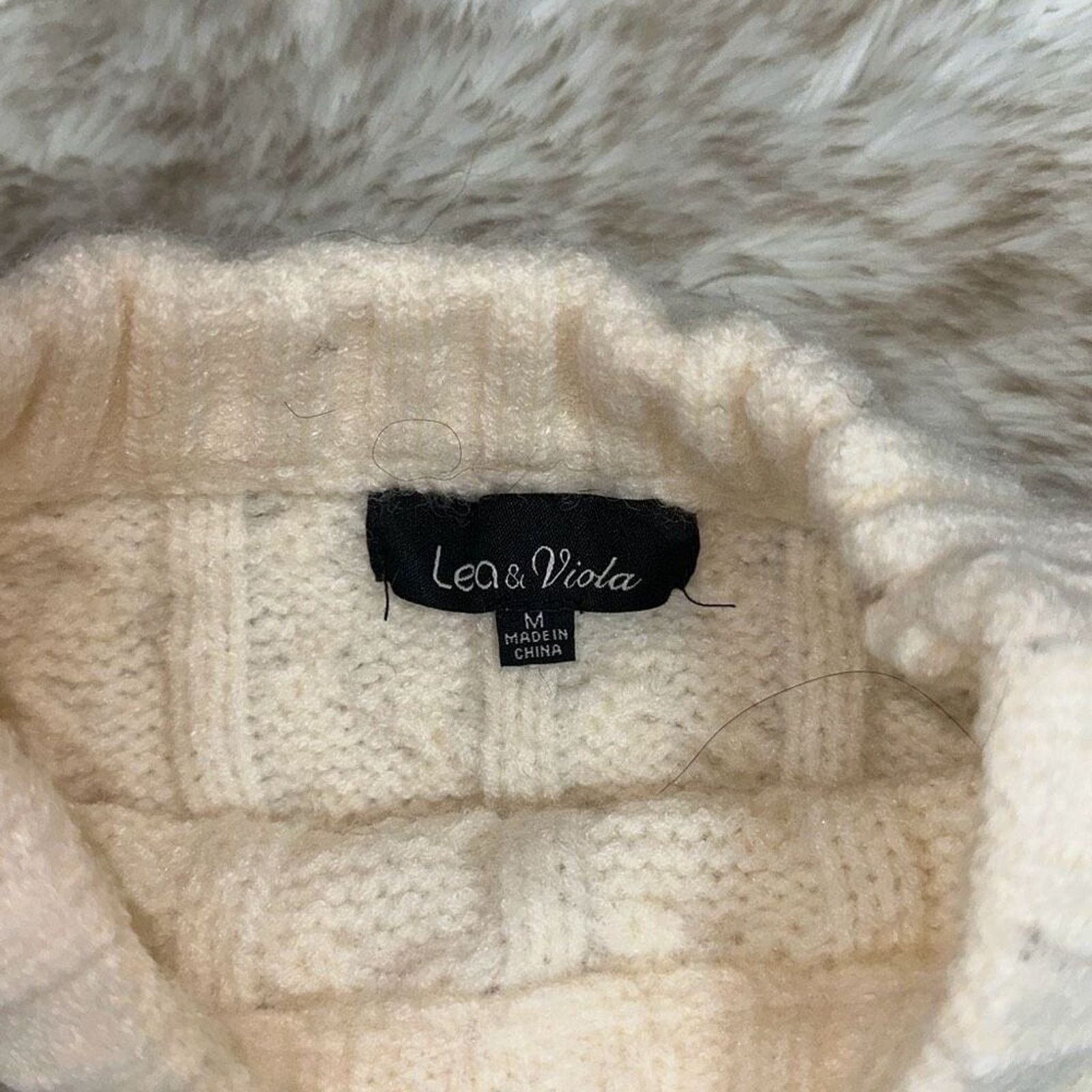 Other Lea and Viola winter knit crewneck cable knit sweater | Sz M Size M / US 6-8 / IT 42-44 - 4 Thumbnail