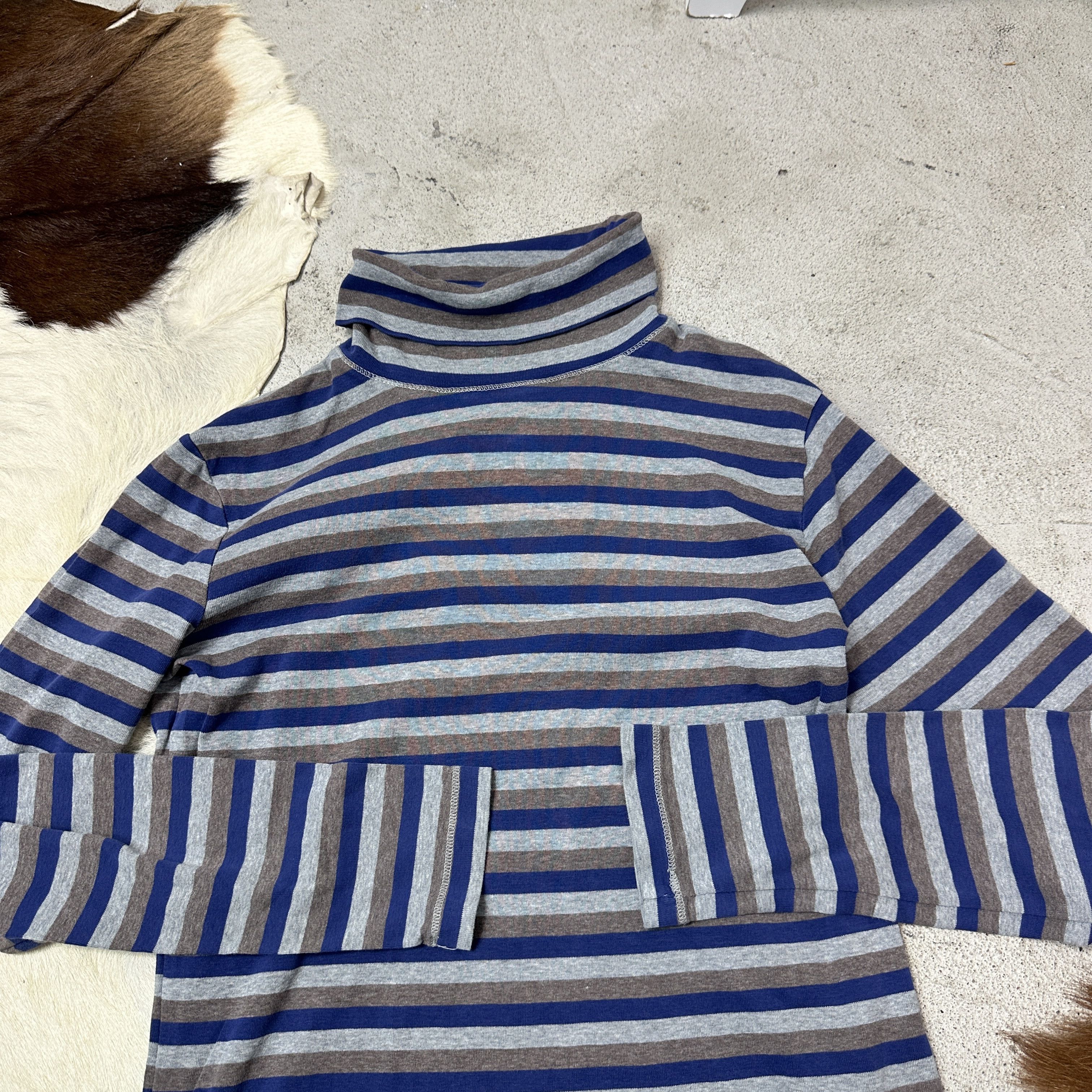 Vintage Vintage Striped Fitted Turtleneck Longsleeve Y2K Size S / US 4 / IT 40 - 3 Thumbnail