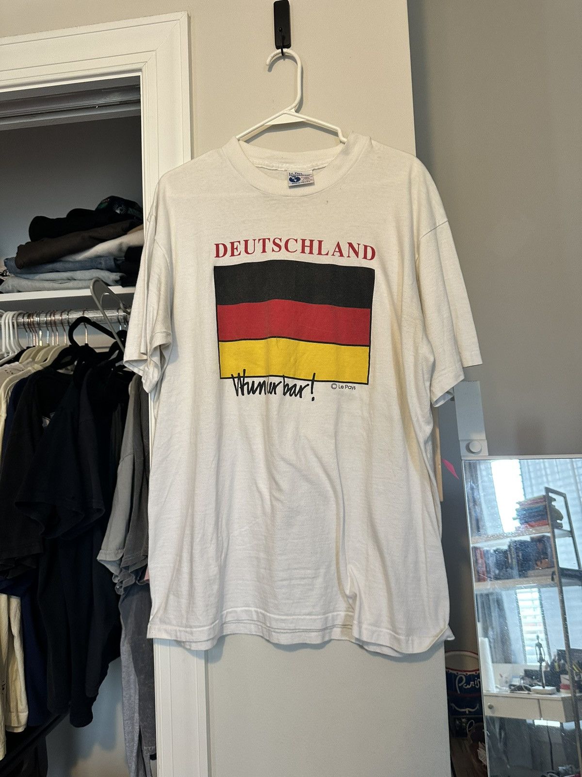 Designer × Vintage Vintage RARE Germany “Greeting Tee” 1990s Size US XL / EU 56 / 4 - 2 Thumbnail