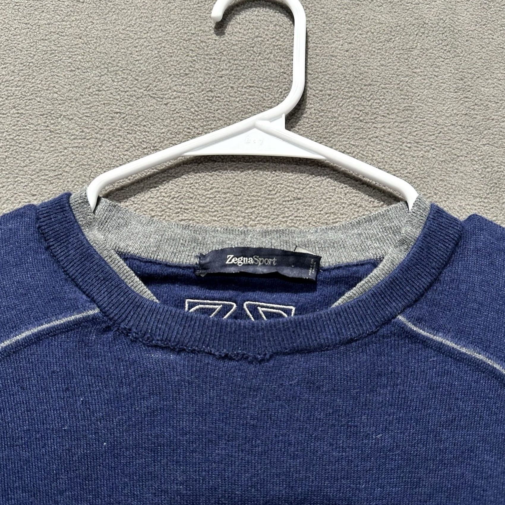 Ermenegildo Zegna Zegna Sport Sweater Mens XL Blue Cotton Cashmere Blend Crewneck Pullover Knit Casual Sports Mens Regular Size M Size US M / EU 48-50 / 2 - 3 Thumbnail