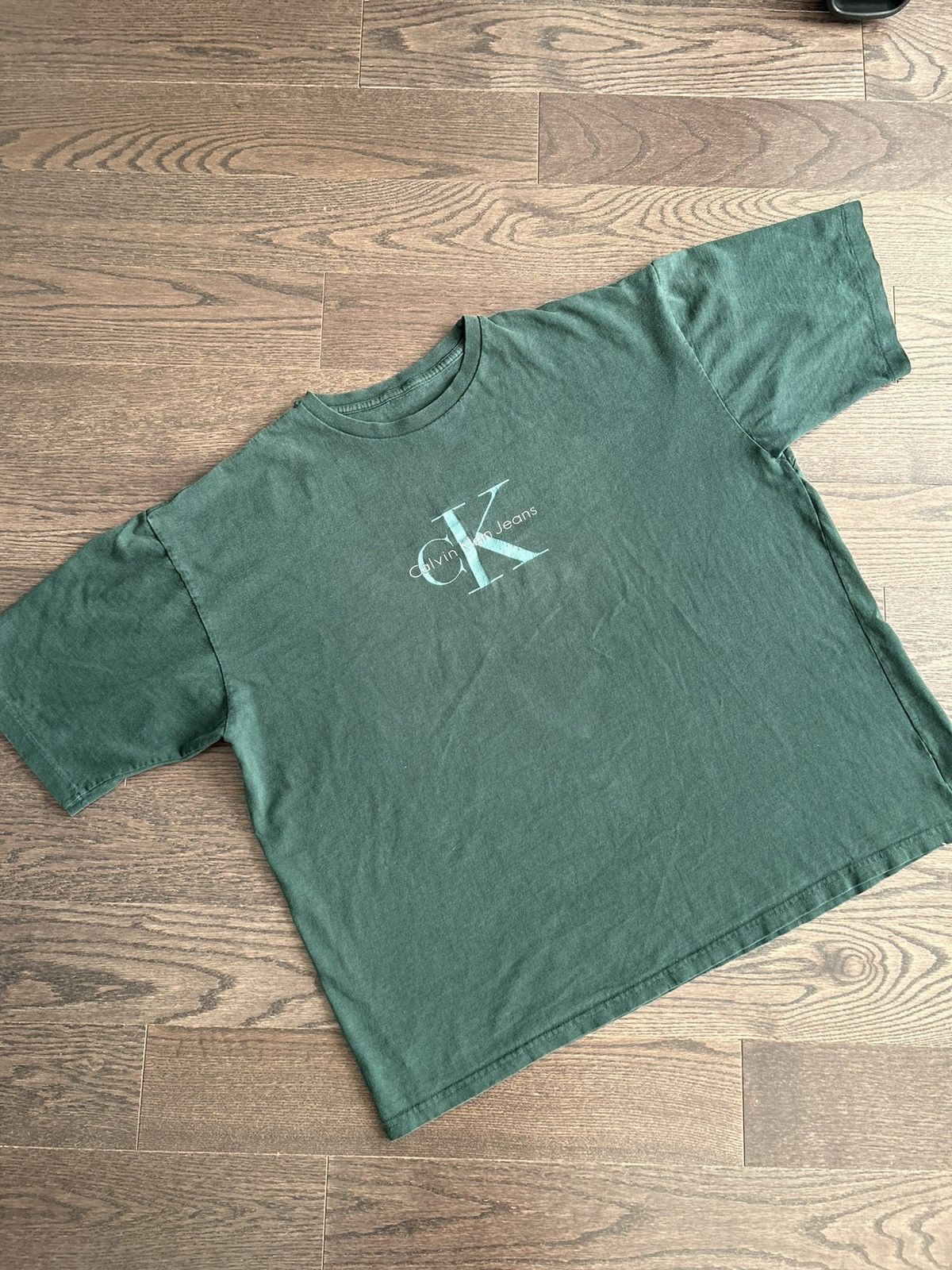 Calvin Klein × Vintage Vintage Calvin Klein Jeans box Logo Tee Size US L / EU 52-54 / 3 - 1 Thumbnail