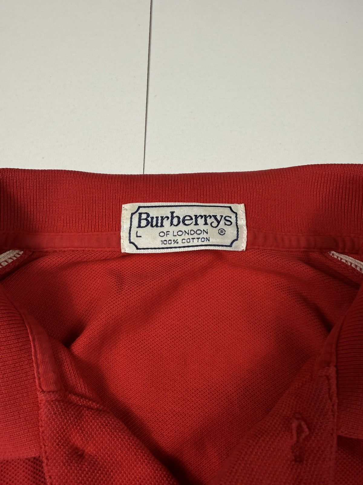 Burberry Vintage Burberry Polo Shirt Red Long Sleeve Size US L / EU 52-54 / 3 - 6 Thumbnail