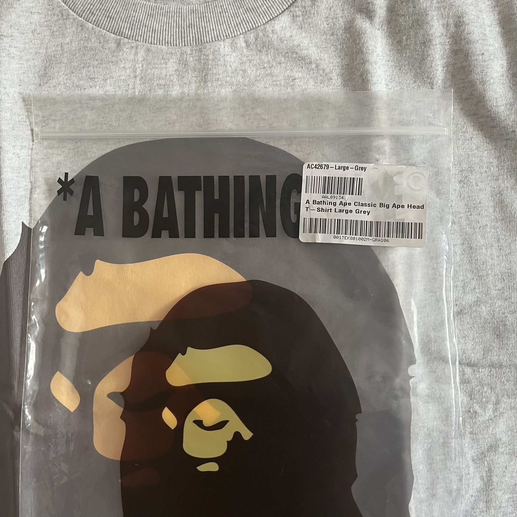 Bape Bape Classic Big Ape Head Gray Tee Large Size US L / EU 52-54 / 3 - 10 Thumbnail