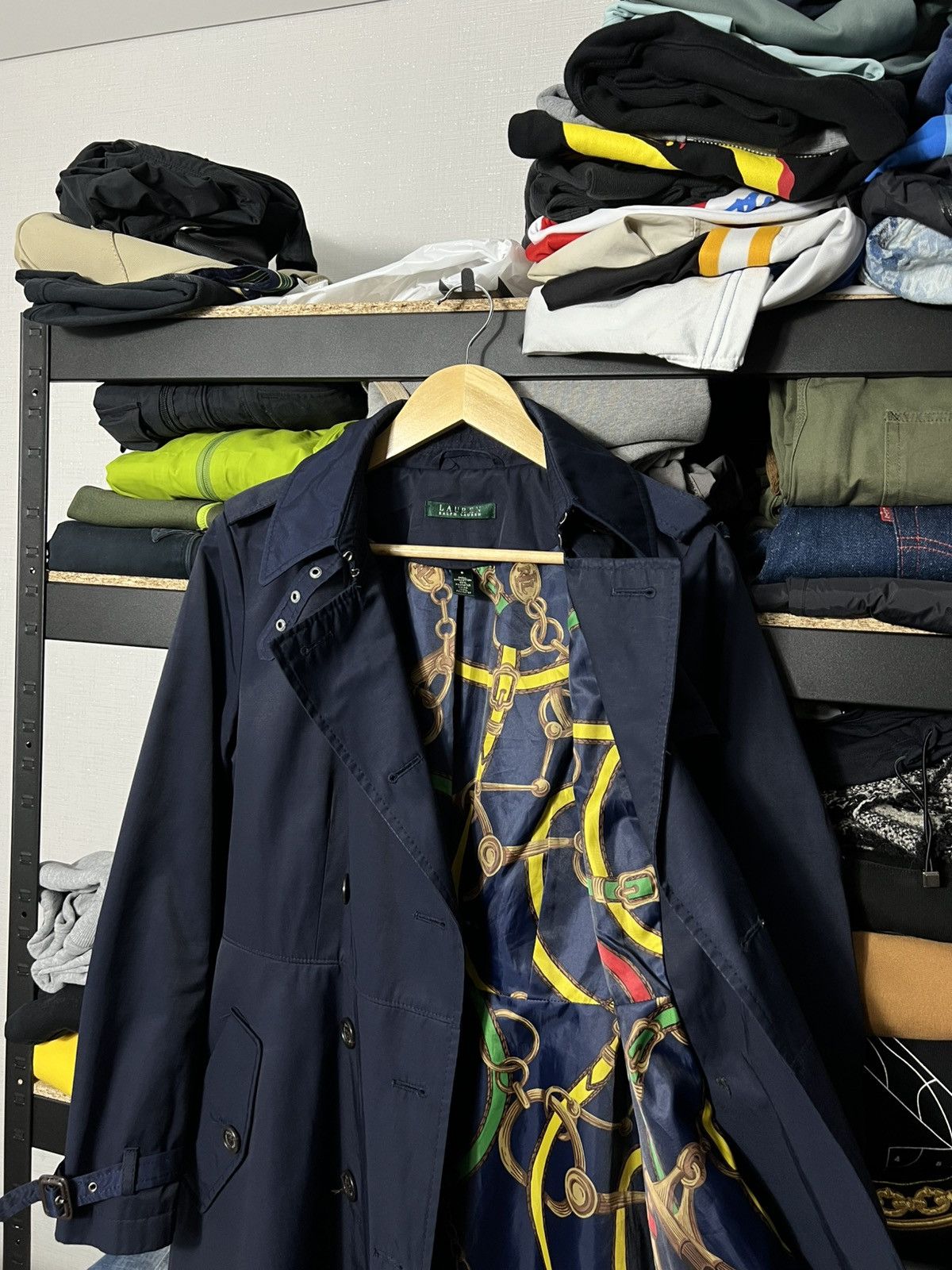Polo Ralph Lauren 🧥 Lauren Ralph Lauren Equestrian Lined Trench Coat Navy WMNS Size S / US 4 / IT 40 - 5 Thumbnail