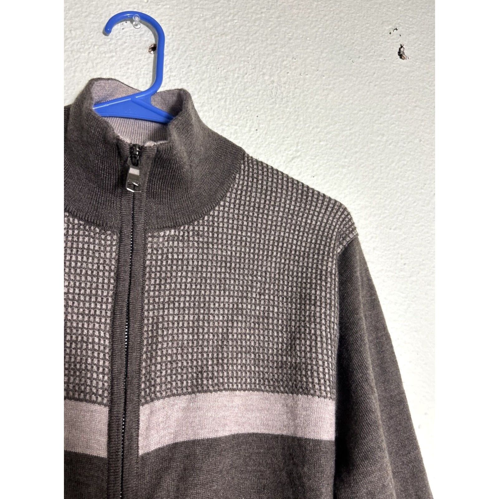 Banana Republic Banana Republic Sweater Men Full Zip Knit Wool Acrylic Blend Mock Neck Long Sleeve Brown M Regular Fall Winter 21” 27” Golf Walking Size US M / EU 48-50 / 2 - 4 Thumbnail