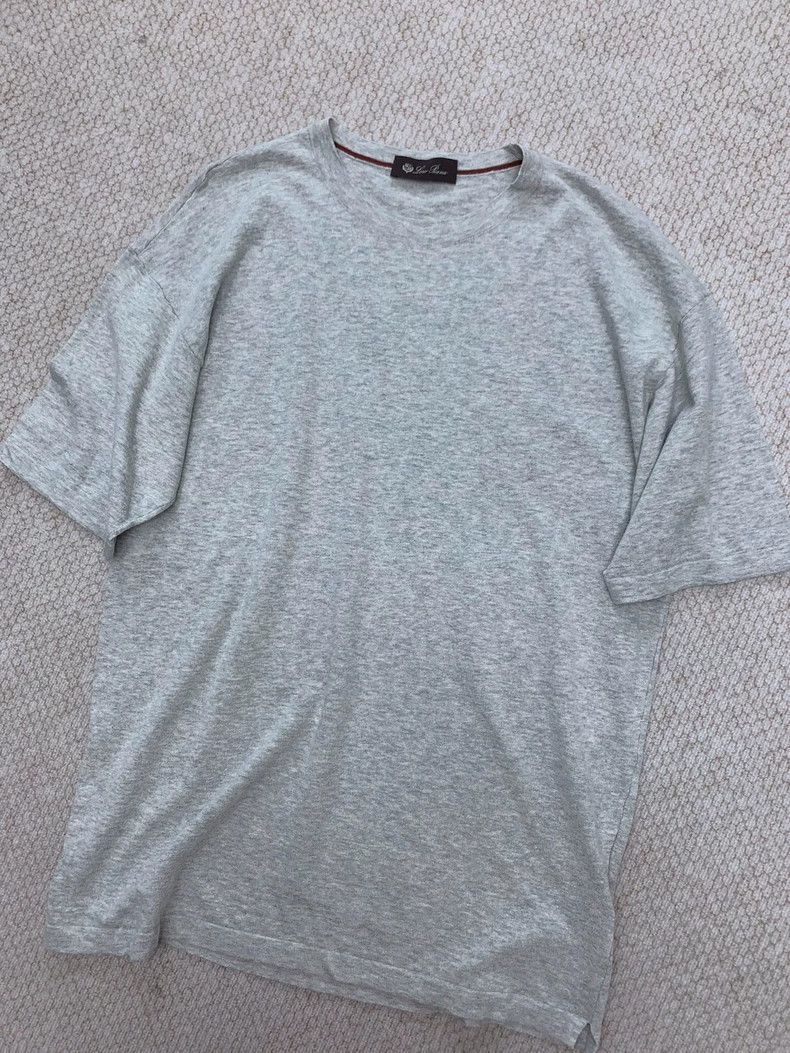 Loro Piana LORO PIANA 100% cotton knitted solid round neck T-shirt Size US L / EU 52-54 / 3 - 6 Thumbnail