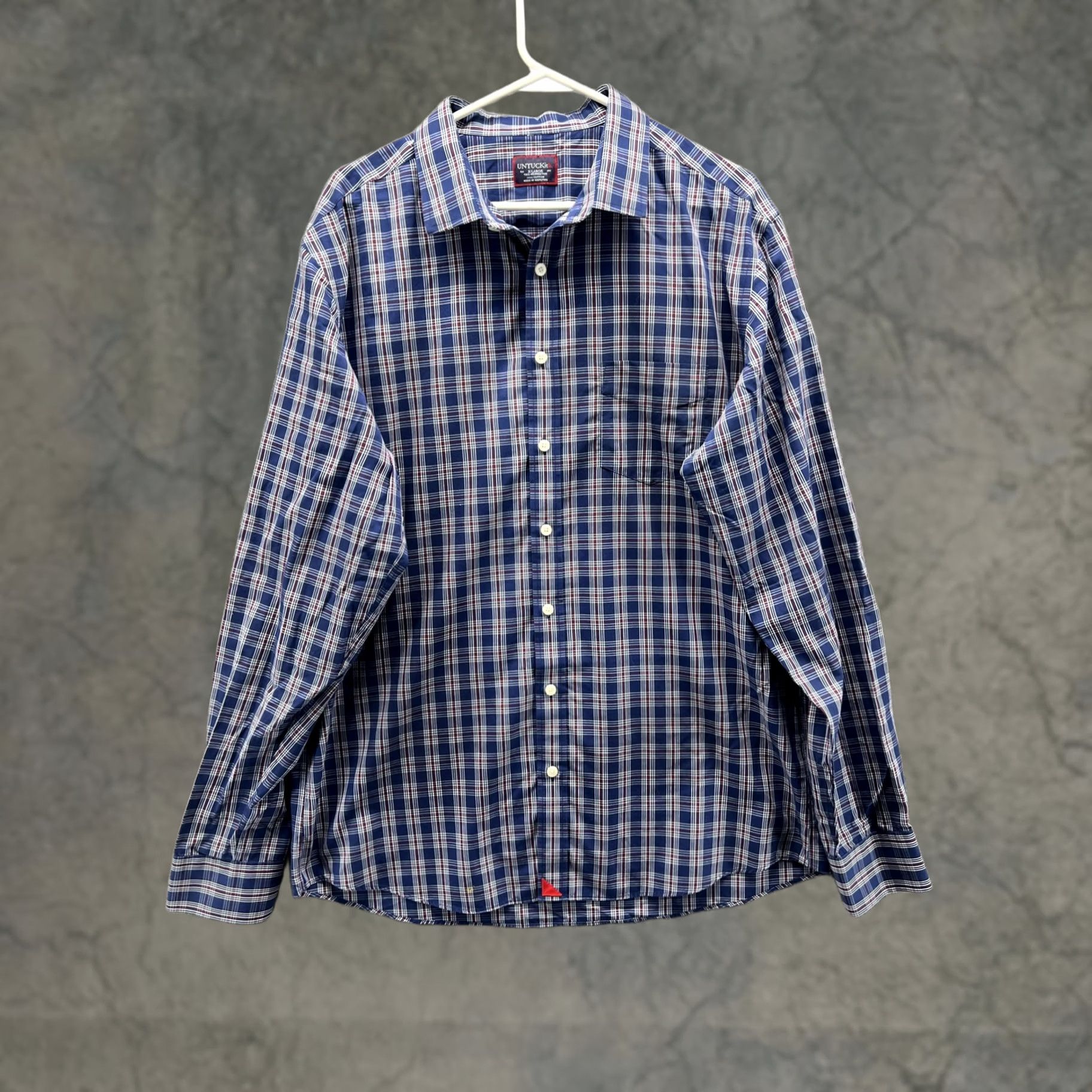 UNTUCKit UNTUCKit Shirt XLT Mens Blue Plaid Long Sleeve Button Front Wrinkle Free Casual Shirt Size US XL / EU 56 / 4 - 1 Thumbnail