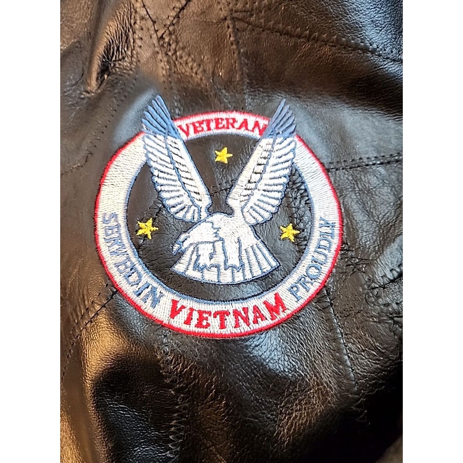 Vintage VINTAGE Flight Mens Leather Patchwork Bomber Jacket Motorcycle Large Black Size US L / EU 52-54 / 3 - 3 Thumbnail