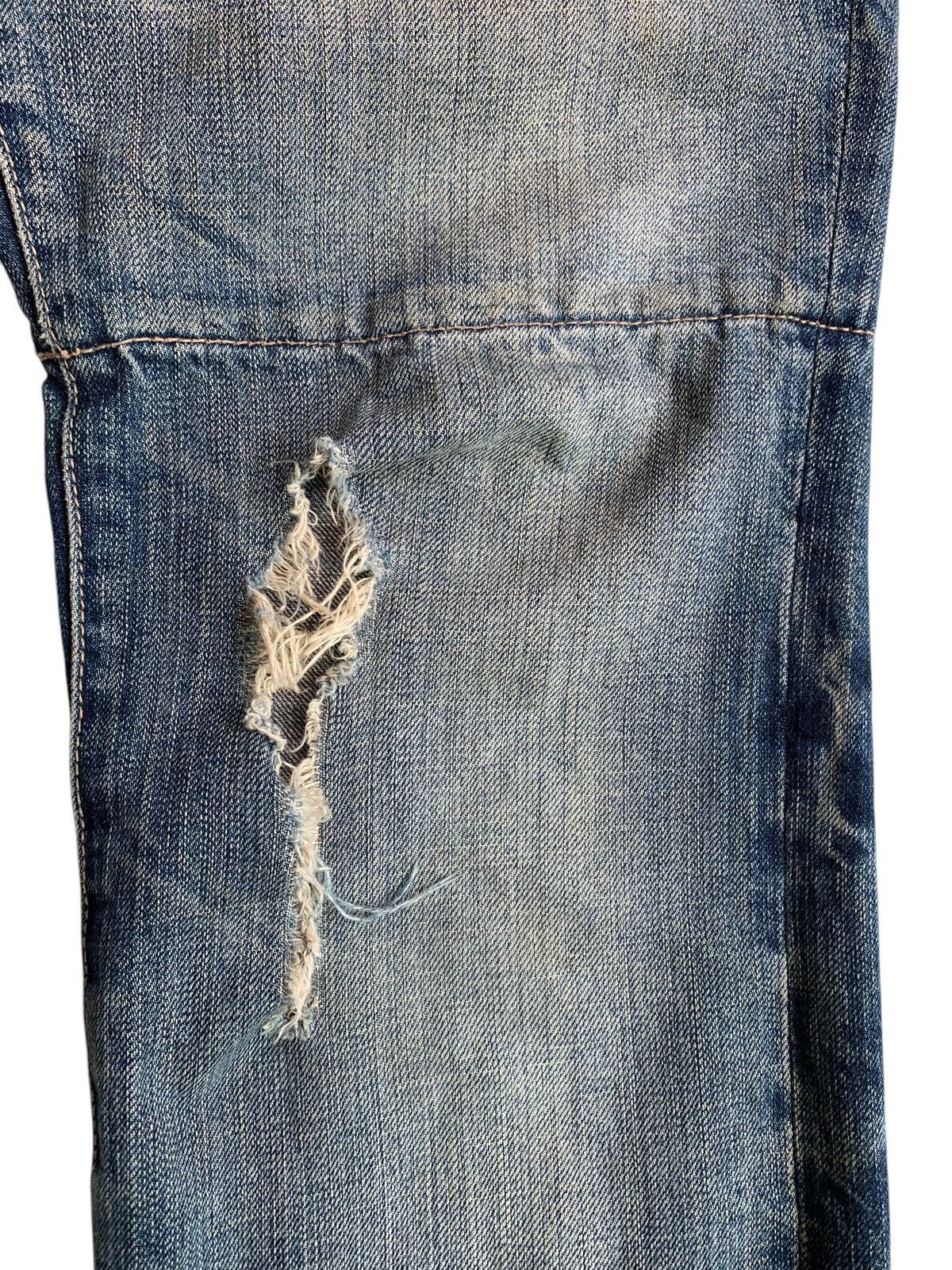 Japanese Brand PPFM Double Waist Distressed Washed Denim Size US 34 / EU 50 - 3 Thumbnail