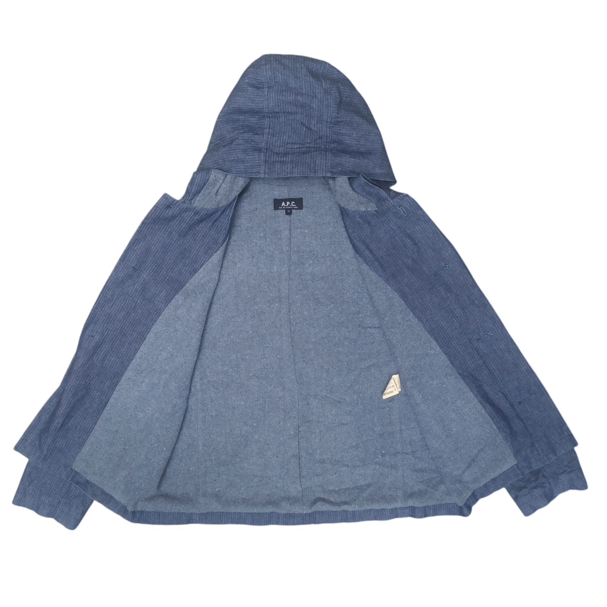 A.P.C. Jacket APC Striped Blue Jeans Hoodie Size M / US 6-8 / IT 42-44 - 3 Thumbnail