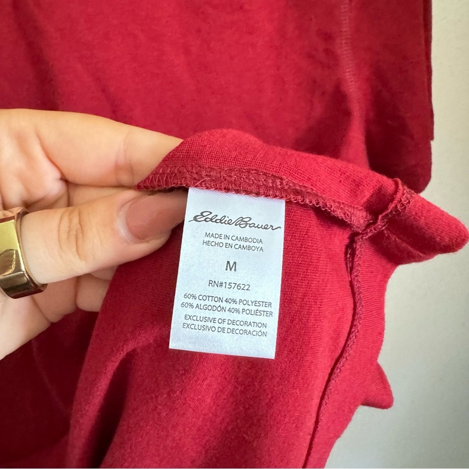 Eddie Bauer EDDIE BAUER Dark Red Slim Short Sleeve Crew Tee Shirt Top Size US M / EU 48-50 / 2 - 6 Thumbnail