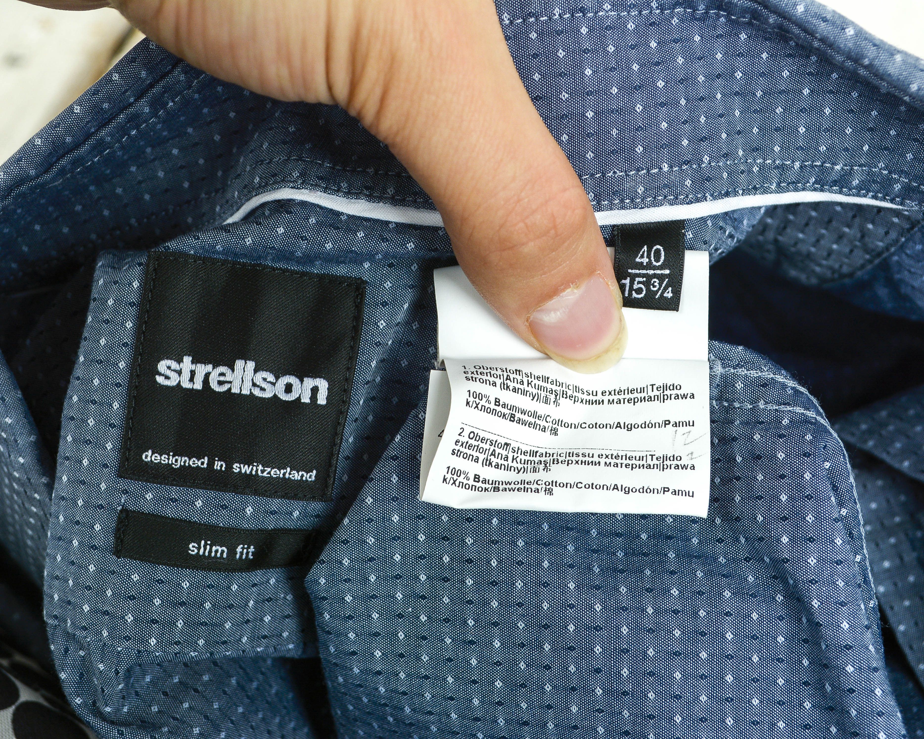 Strellson STRELLSON Slim Fit Shirt 15 3/4" Size 40 Formal Blue Casual Size 40S - 2 Thumbnail