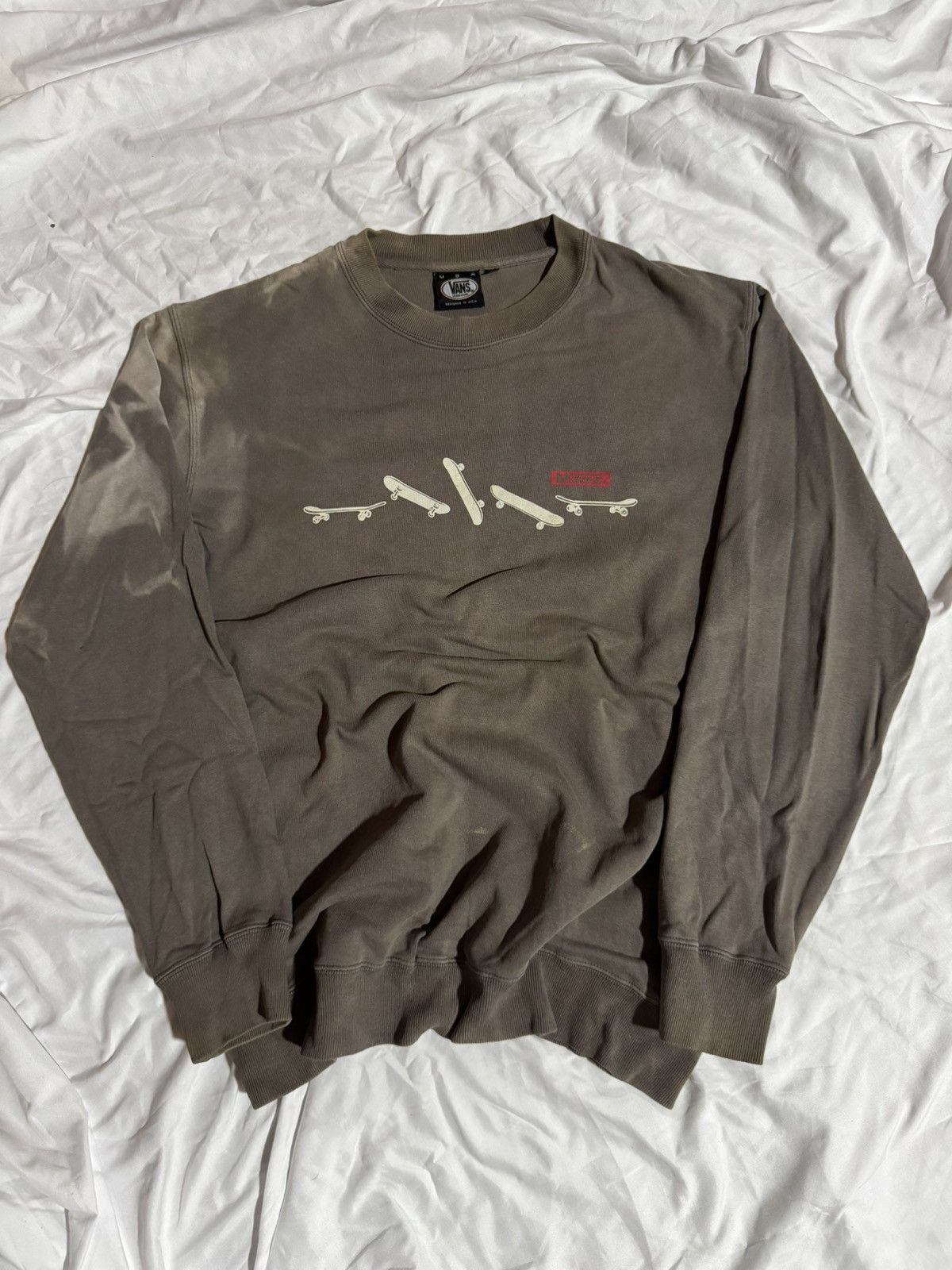 Vans Faded Moss Vintage Vans Skateboard Sweatshirt Size US M / EU 48-50 / 2 - 1 Thumbnail