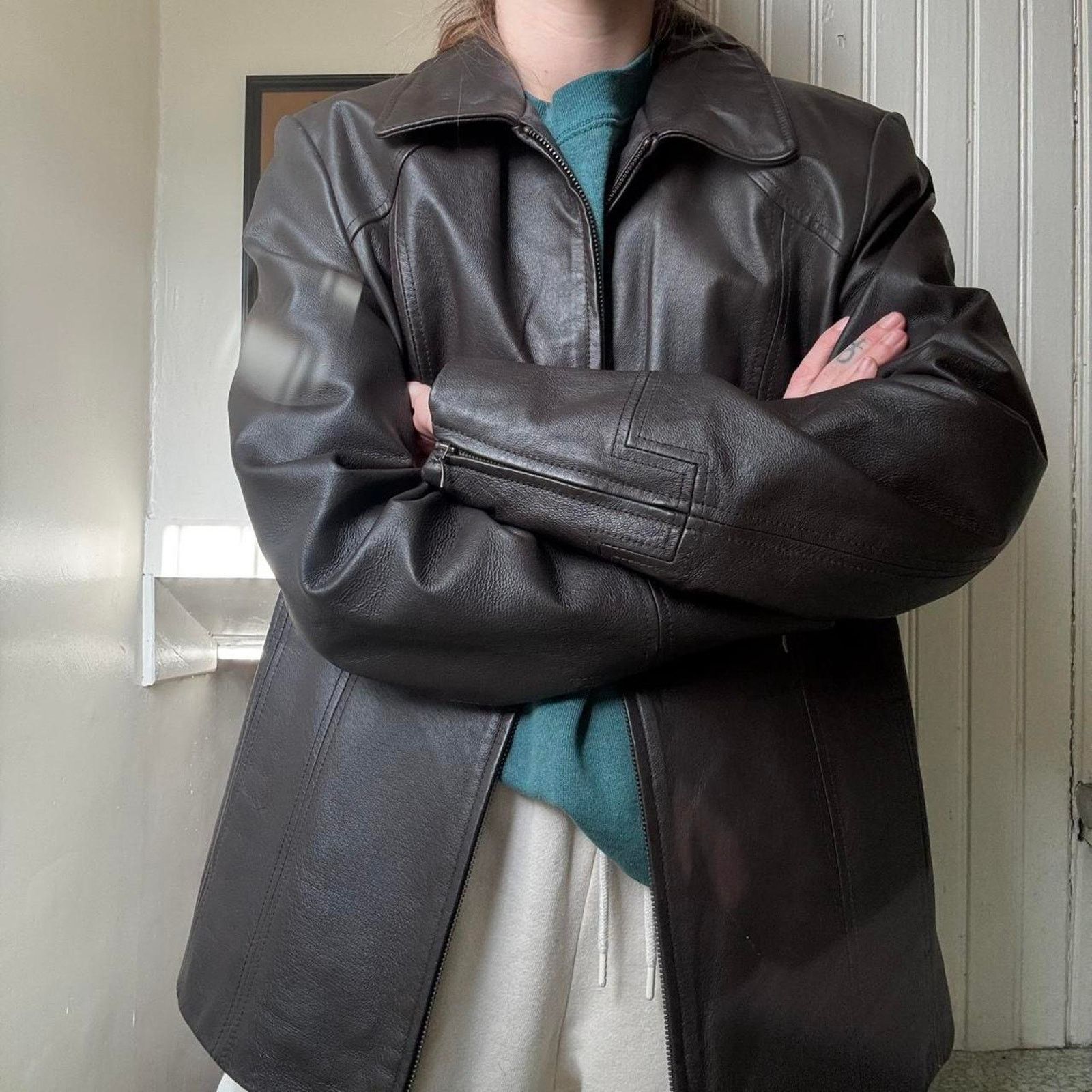 Covington Vintage Covington Brown Leather Zip Jacket Large Y2K Quality Size L / US 10 / IT 46 - 2 Thumbnail