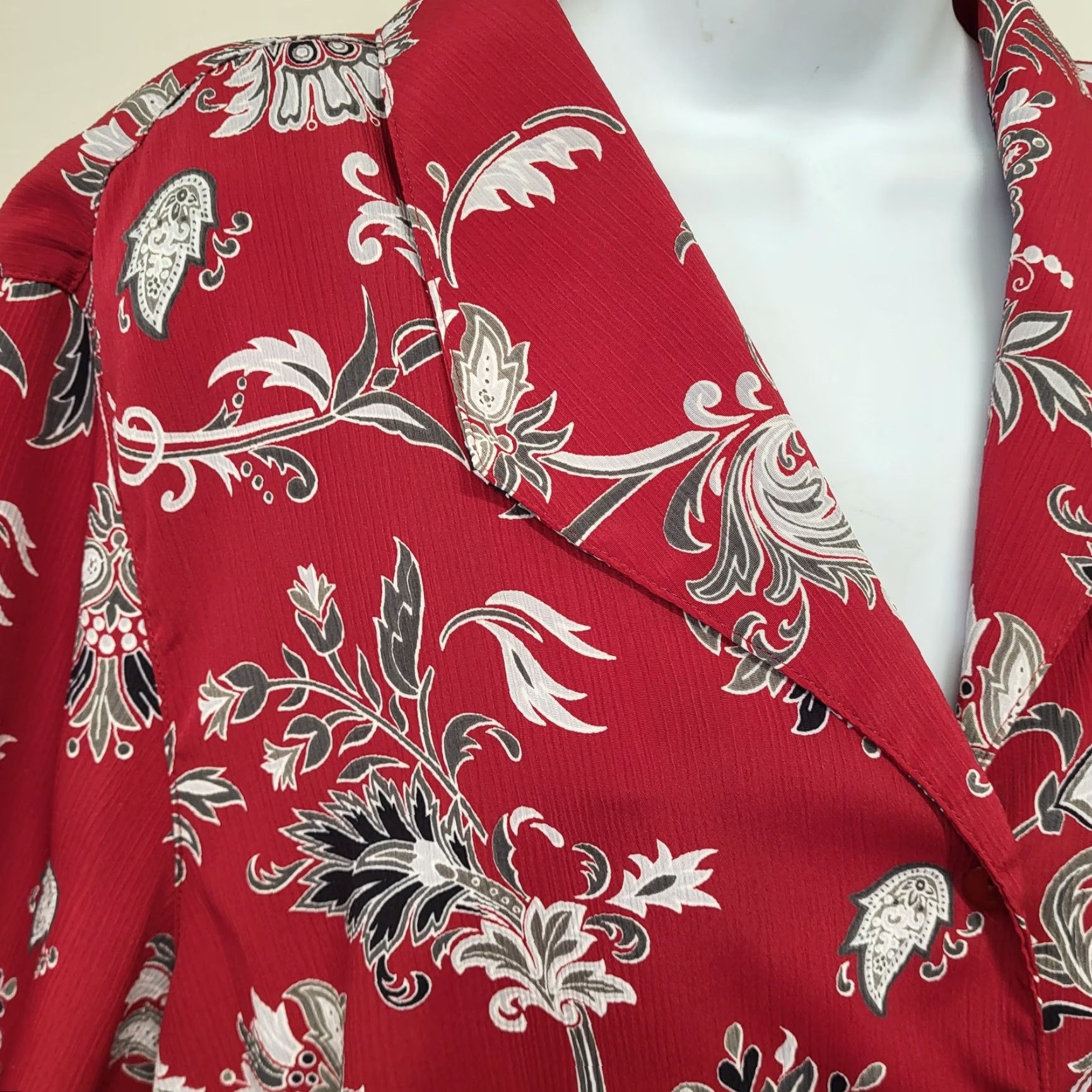 Vintage Alfred Dunner Top Woman's 18W Floral Paisley Black Long Sleeve Blouse Shirt Shirt Size XXL / US 16-18 / IT 52-54 - 6 Thumbnail