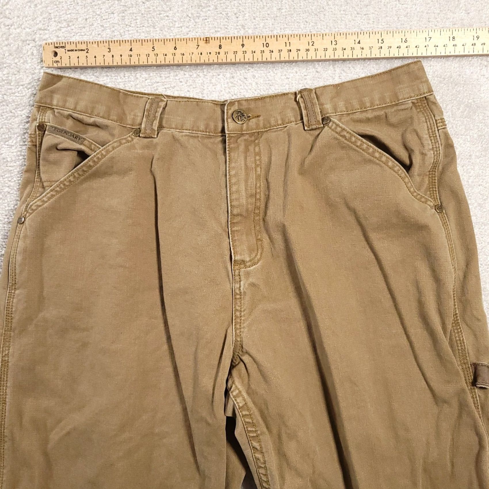 Vintage Legendary Whitetails Jeans Mens 34x30 Carpenter Denim Brown 5-Pocket Regular Straight Belt Loops Logo Embroidered Rise Mid Vintage Size US 34 / EU 50 - 4 Thumbnail
