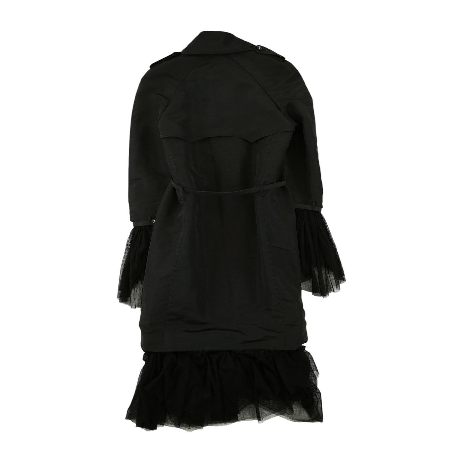 Chanel F/W 2006 Chanel Black Silk Tulle Edged Trench Coat Size M / US 6-8 / IT 42-44 - 2 Thumbnail