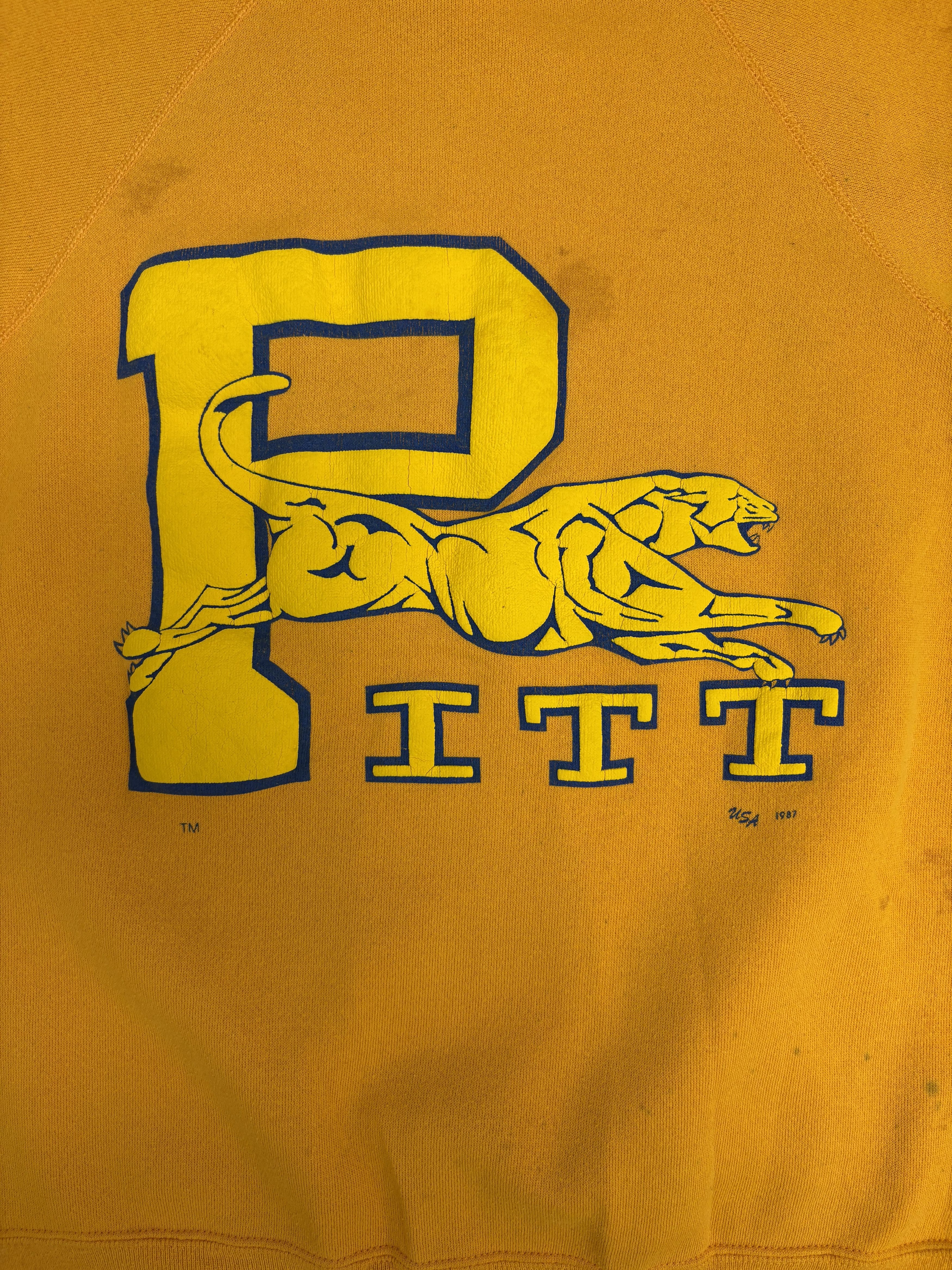 Vintage Pitt Panthers Vintage Made in USA Yellow Crewneck Sweater Size US L / EU 52-54 / 3 - 2 Thumbnail