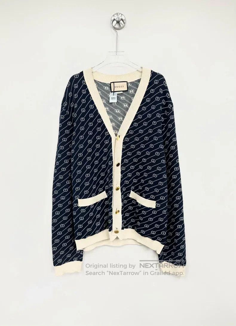 Gucci Gucci Dark blue interlocking double G full-print knitted c Size US M / EU 48-50 / 2 - 1 Thumbnail