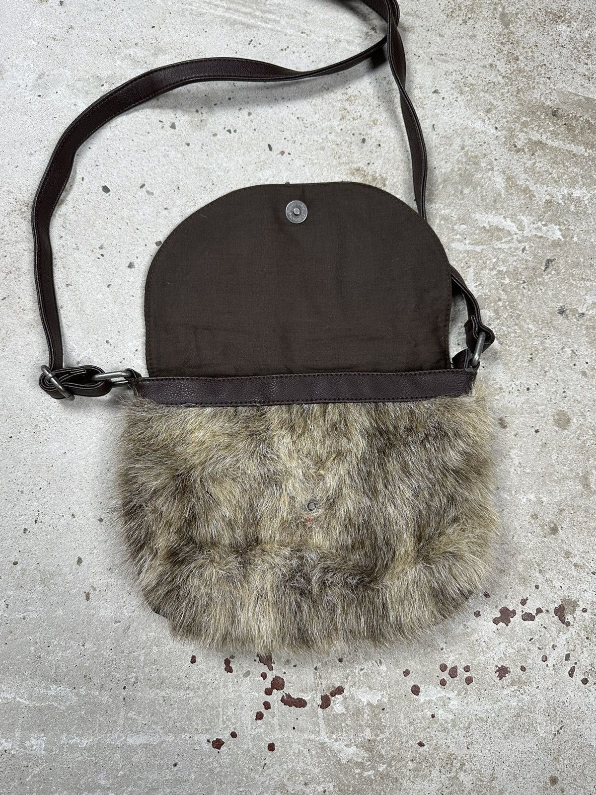 If Six Was Nine Vintage Y2K Faux Fur Brown Messenger Crossbody Bag Size ONE SIZE - 5 Thumbnail