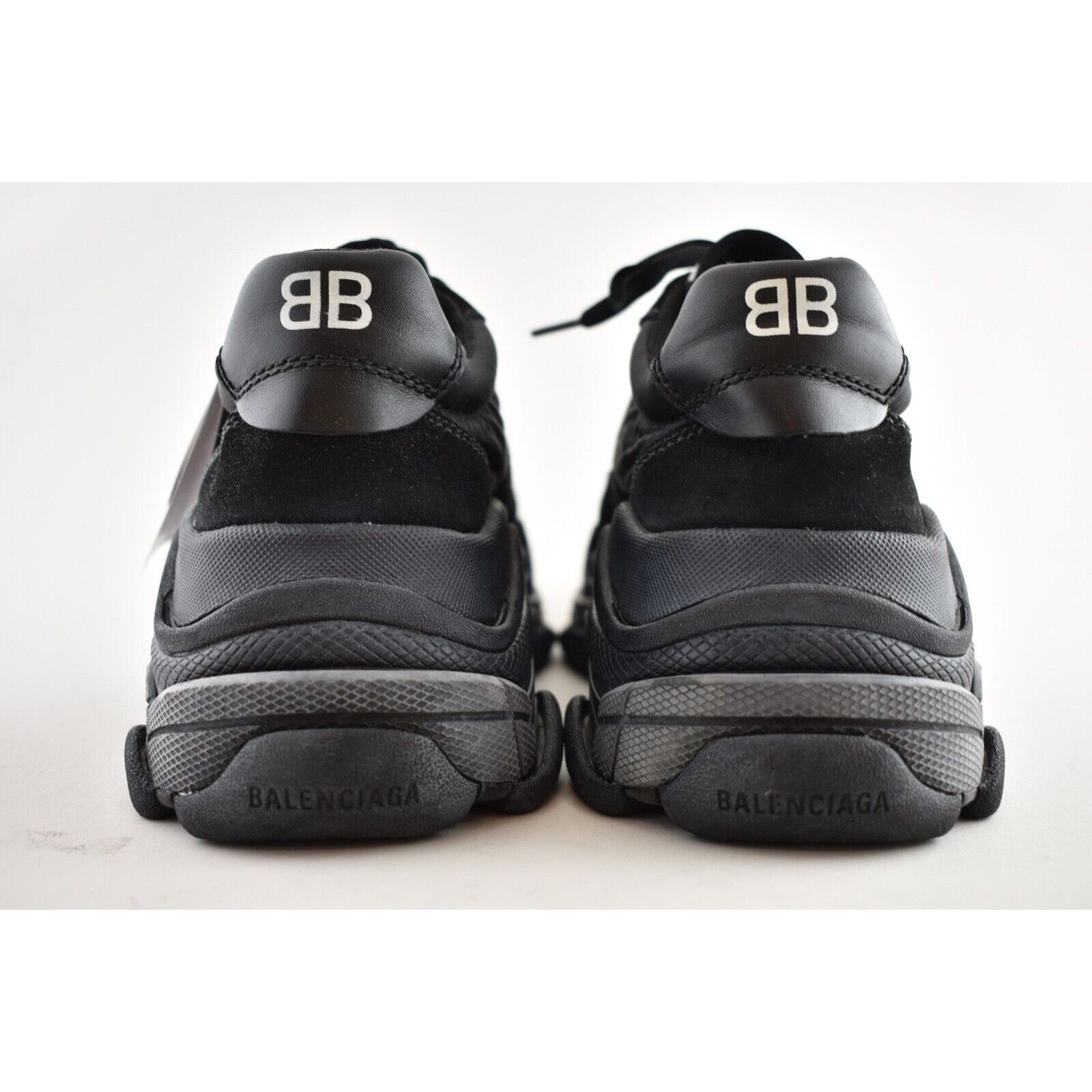 Balenciaga Triple S V2 Noir Suede Nylon Speed Flat Trainer Sneaker 40 Size US 10 / IT 40 - 8 Thumbnail