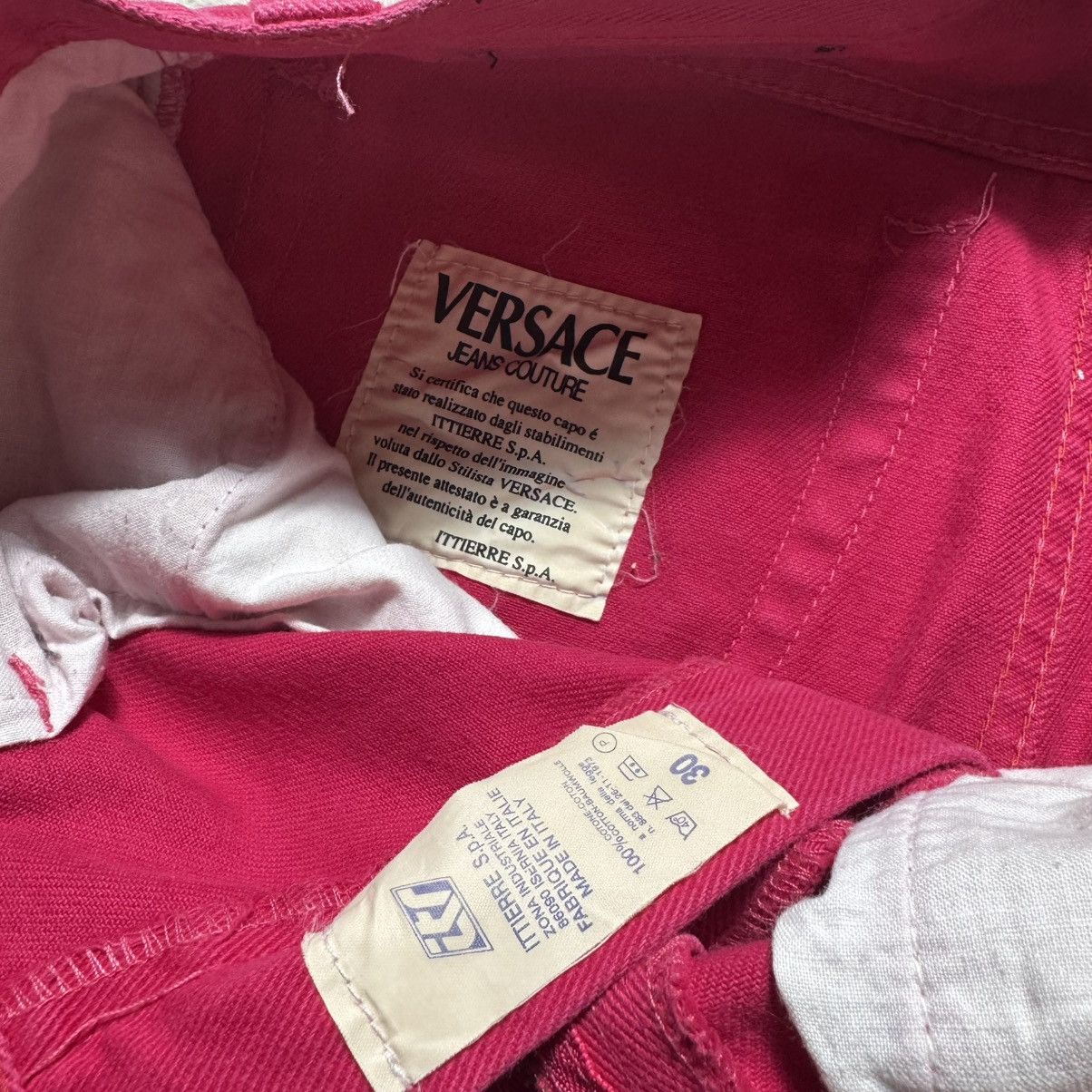 Versace × Versace Jeans Couture vintage pink versace womens jeans big logo buggy fit Size 30" / US 8 / IT 44 - 6 Thumbnail