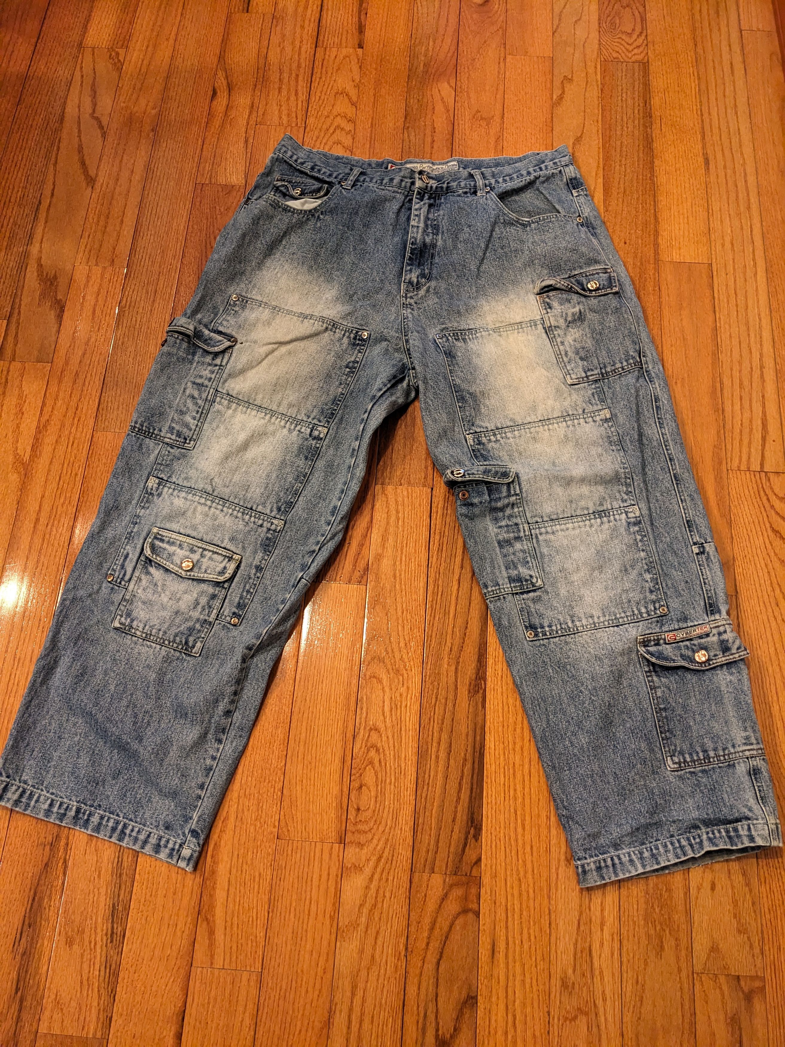 Ecko Unltd. × Vintage Vintage Y2K Cybertrek Performance 42 x 32 Cargo Denim Jeans Size US 42 / EU 58 - 4 Thumbnail