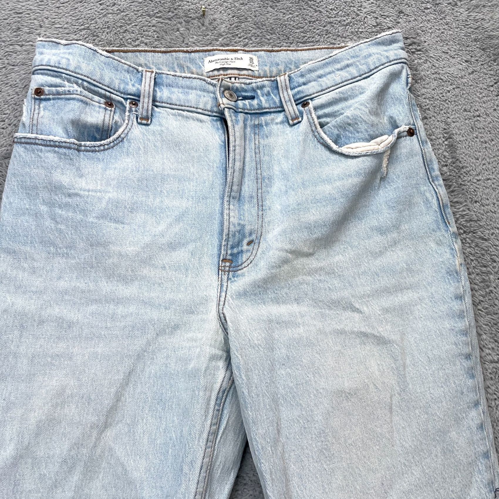 Abercrombie & Fitch VINTAGE Abercrombie & Fitch Jeans Womens 10R Blue High Rise Flare 32in Inseam 5-Pocket Denim Mens? Womens Size 24" / US 00 / IT 34 - 5 Thumbnail