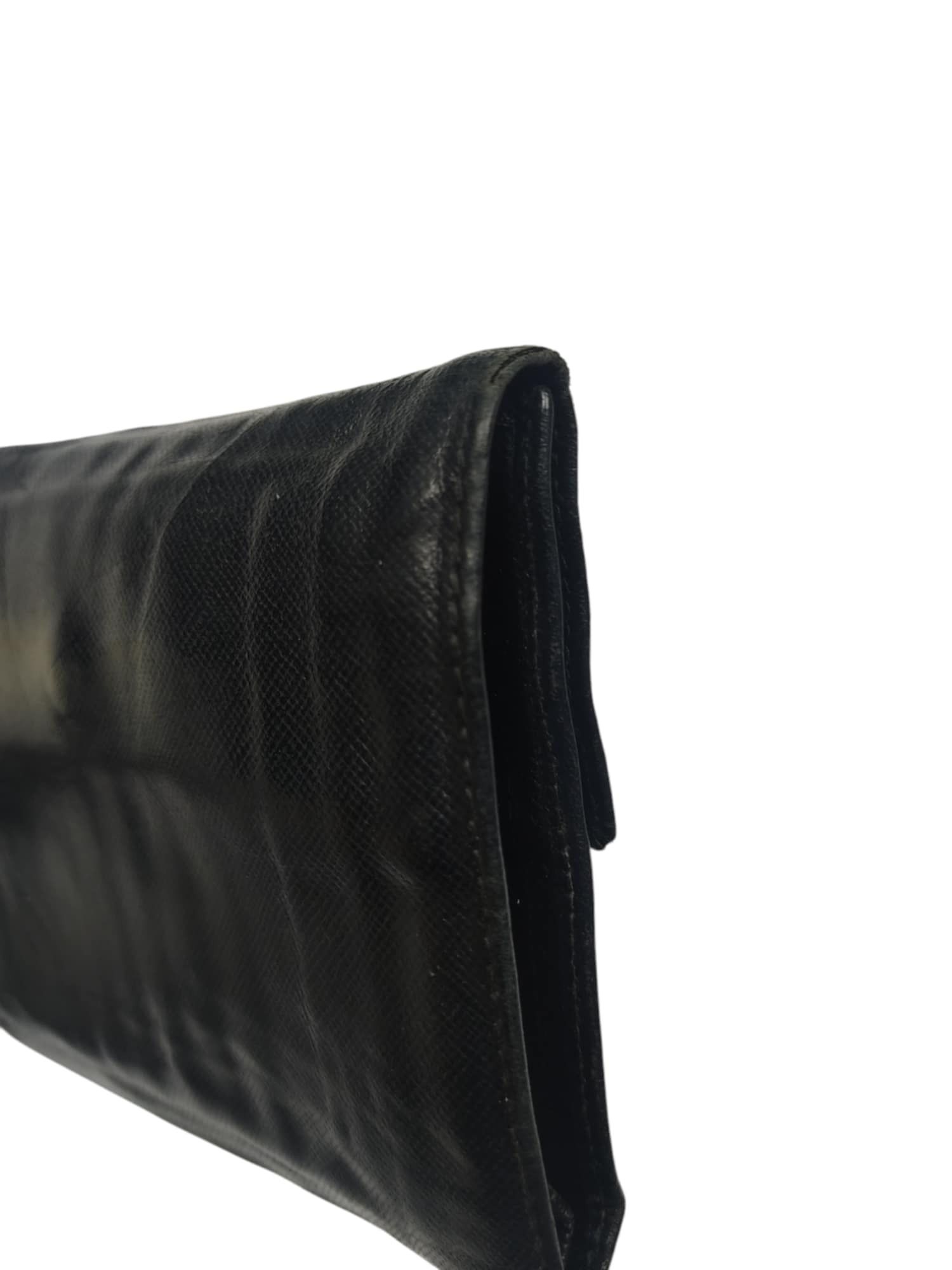 Prada PRADA BLACK SAFFIANO METAL LEATHER TRIANGLE WALLET Size ONE SIZE - 15 Thumbnail