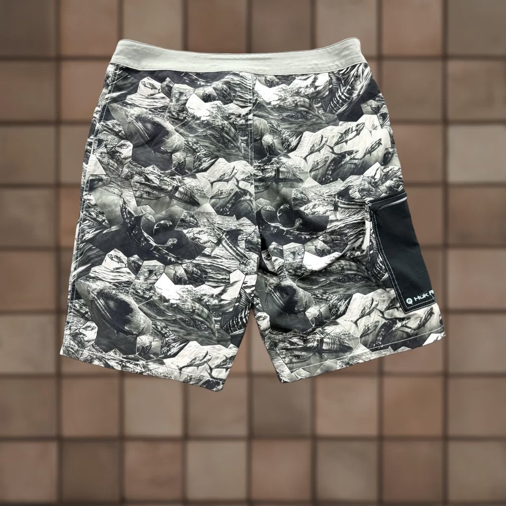 Vintage Huk Board Shorts Men 38 Gray Polyester Drawstring Beach Outdoor Lifeguard Surfing Limited Size ONE SIZE - 1 Thumbnail