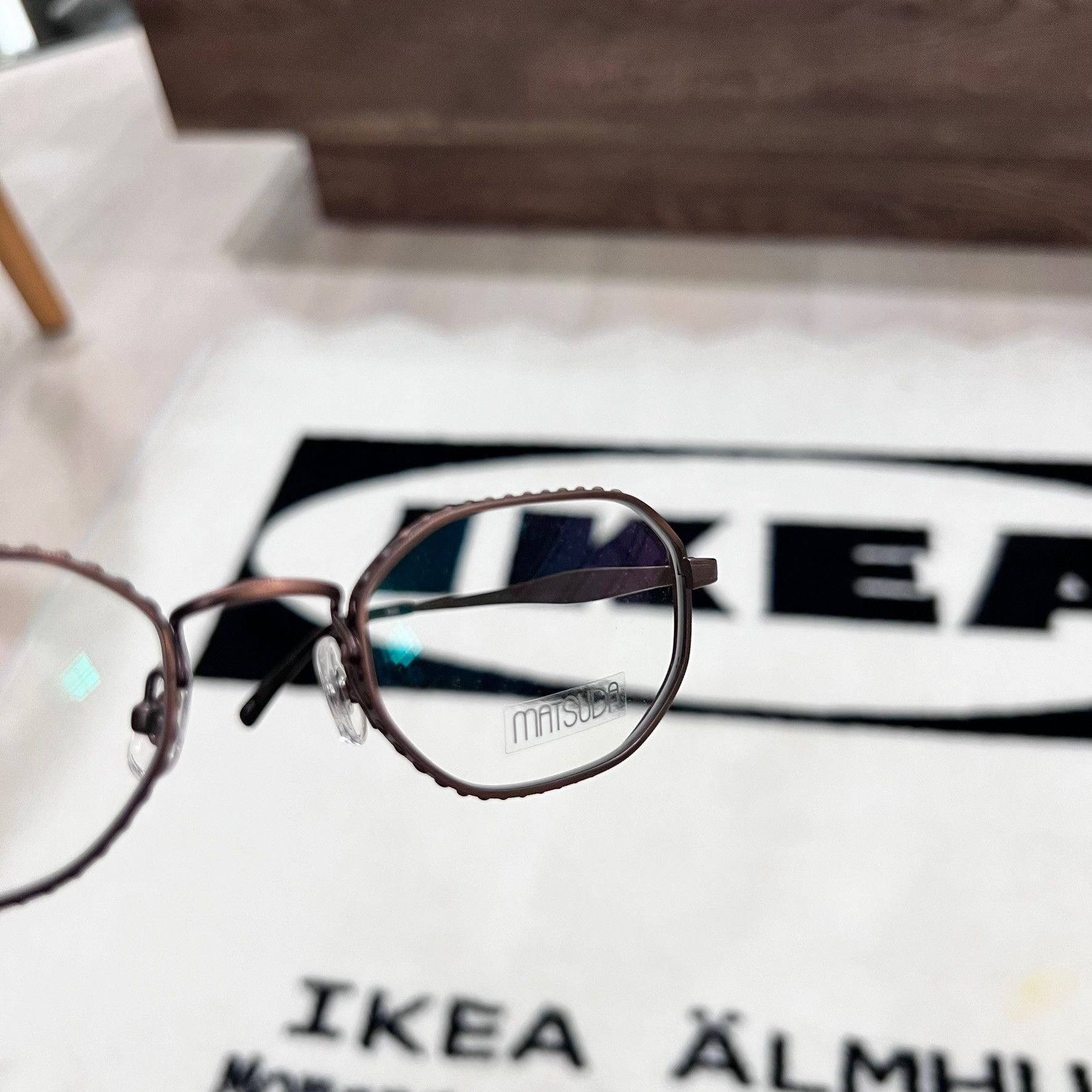 Matsuda Matsuda Dark Brown Frame Square Titanium Eyeglasses Matsuda Size ONE SIZE - 9 Thumbnail