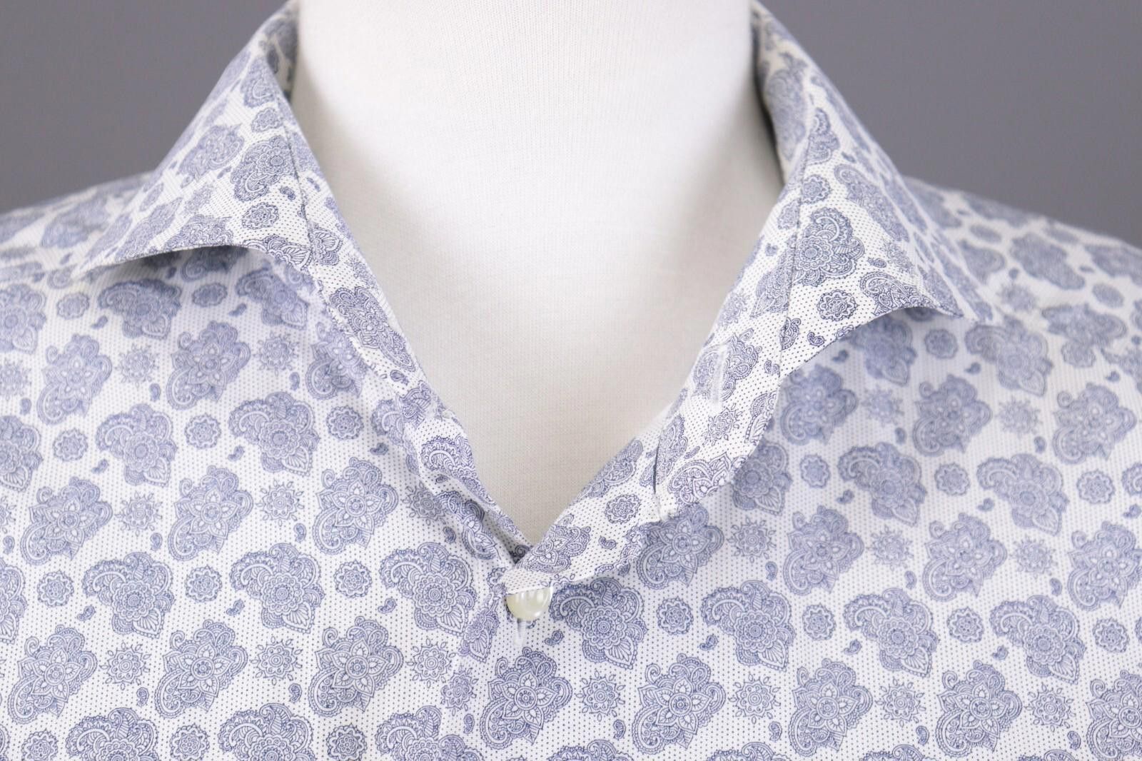 Eton Eton Slim White Floral Button Down Shirt Size 41 / 16 Size US M / EU 48-50 / 2 - 4 Thumbnail