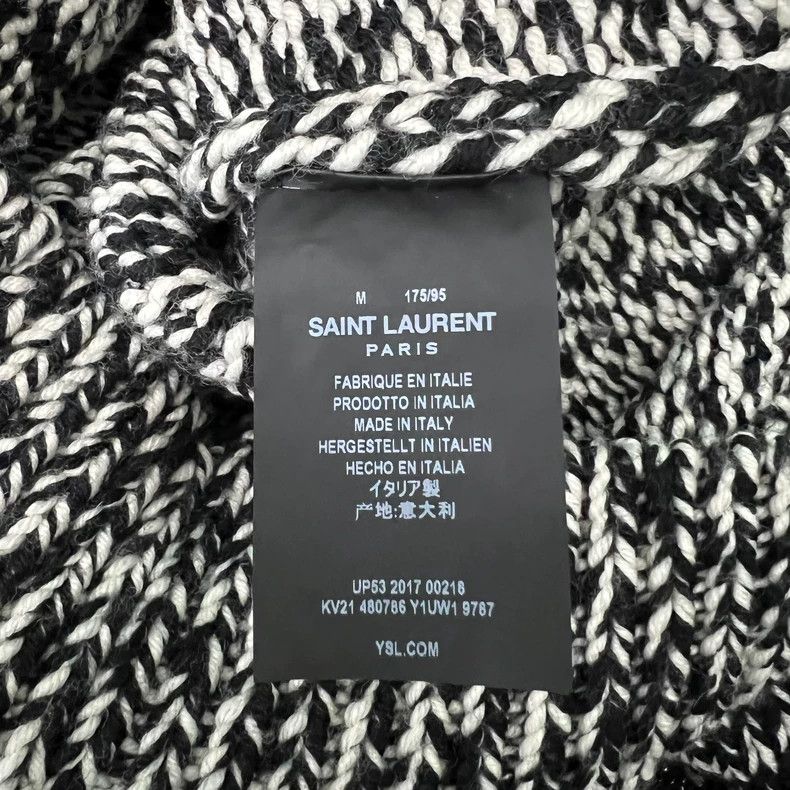 Yves Saint Laurent Saint Laurent17 FW mosaic black and white knit turtleneck s Size US M / EU 48-50 / 2 - 4 Thumbnail
