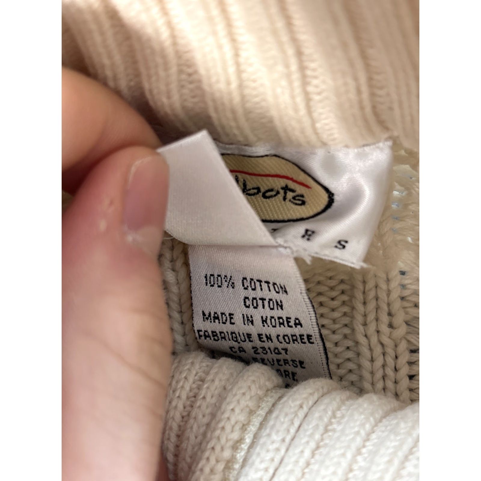 Talbots VINTAGE Talbots Cardigan Sweater Womens Petite Medium Ivory Mock 90s Knit Mock Neck Womens Size M / US 6-8 / IT 42-44 - 5 Thumbnail