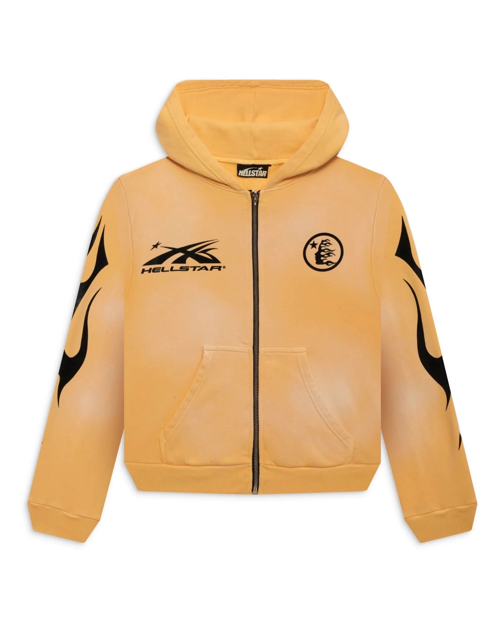 image of Hellstar Sports Zip-Up Hoodie (Yellow), Men's (Size XL)