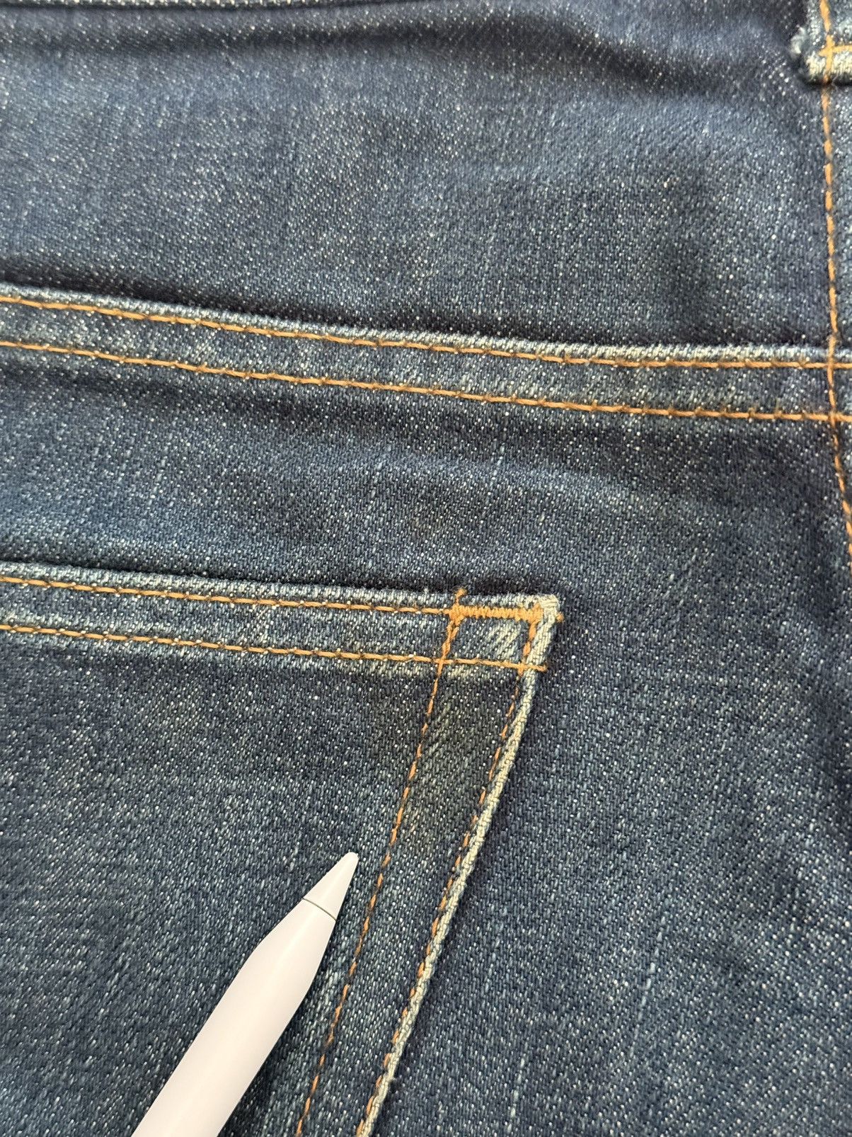 Dior DIOR HOMME HEDI SLIMANE WASHED RAW INDYGO NAVY DENIM JEANS Size US 29 - 17 Thumbnail