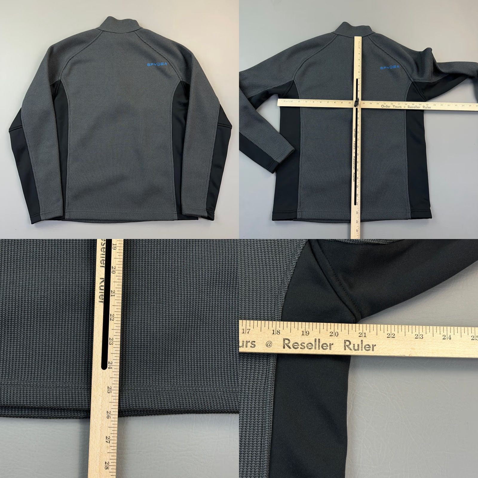 Spyder Spyder Outbound Sweatshirt Mens Medium Gray Black Waffle Knit 1/2 Zip Pullover Size US M / EU 48-50 / 2 - 9 Thumbnail