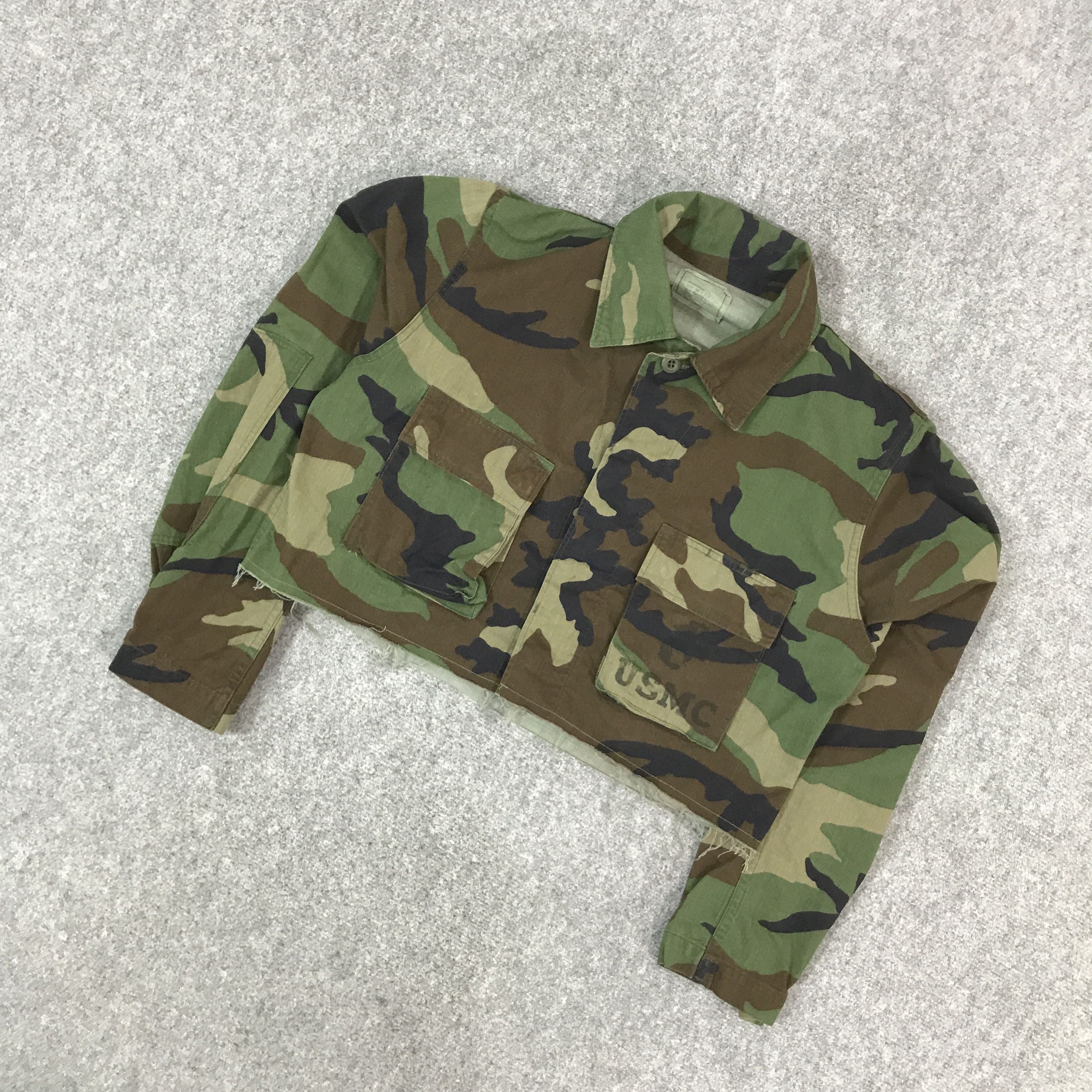 Japanese Brand × Vintage VINTAGE US ARMY USMC CAMO CROPPED STYLE JACKET Size US M / EU 48-50 / 2 - 5 Thumbnail