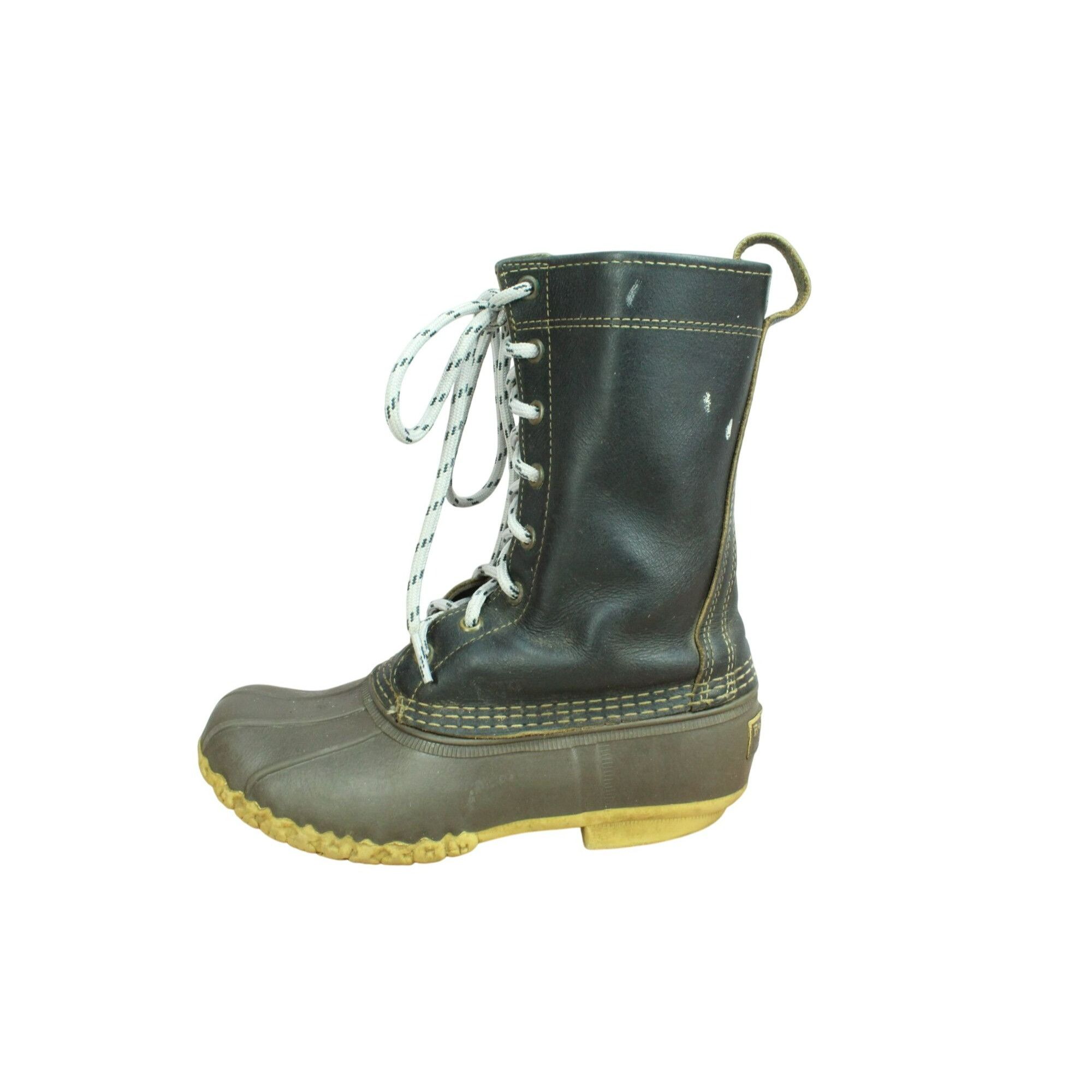 L.L. Bean × Leather LL Bean Women's Lace Up Unlined Mid Calf Duck Boots Size US 6 / IT 36 - 1 Thumbnail