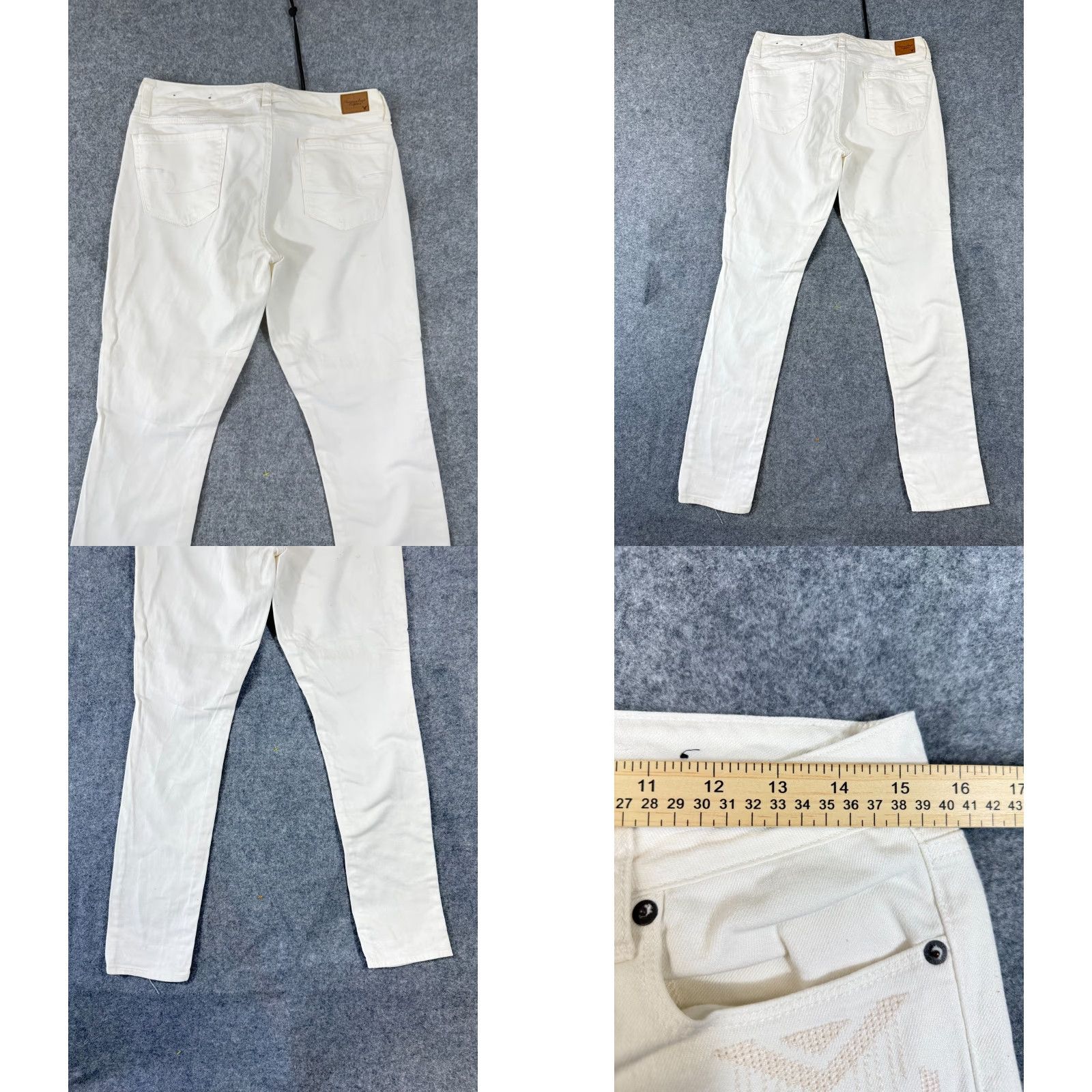 American Eagle Outfitters American Eagle Outfitters Jeans Womens 8 White Denim Aztec Embroidered Stretch Skinny Pants Shirt? Size 30" / US 8 / IT 44 - 9 Thumbnail