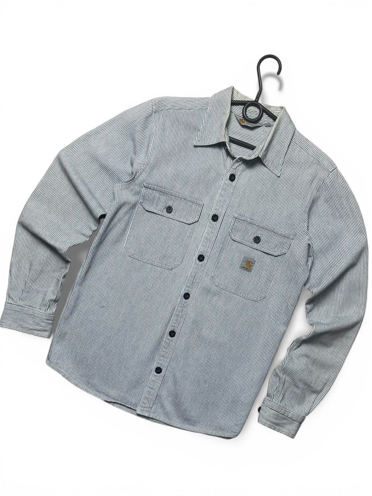 Carhartt Vintage Carhartt Wip denim shirt logo striped size S/M Size US S / EU 44-46 / 1 - 1 Thumbnail