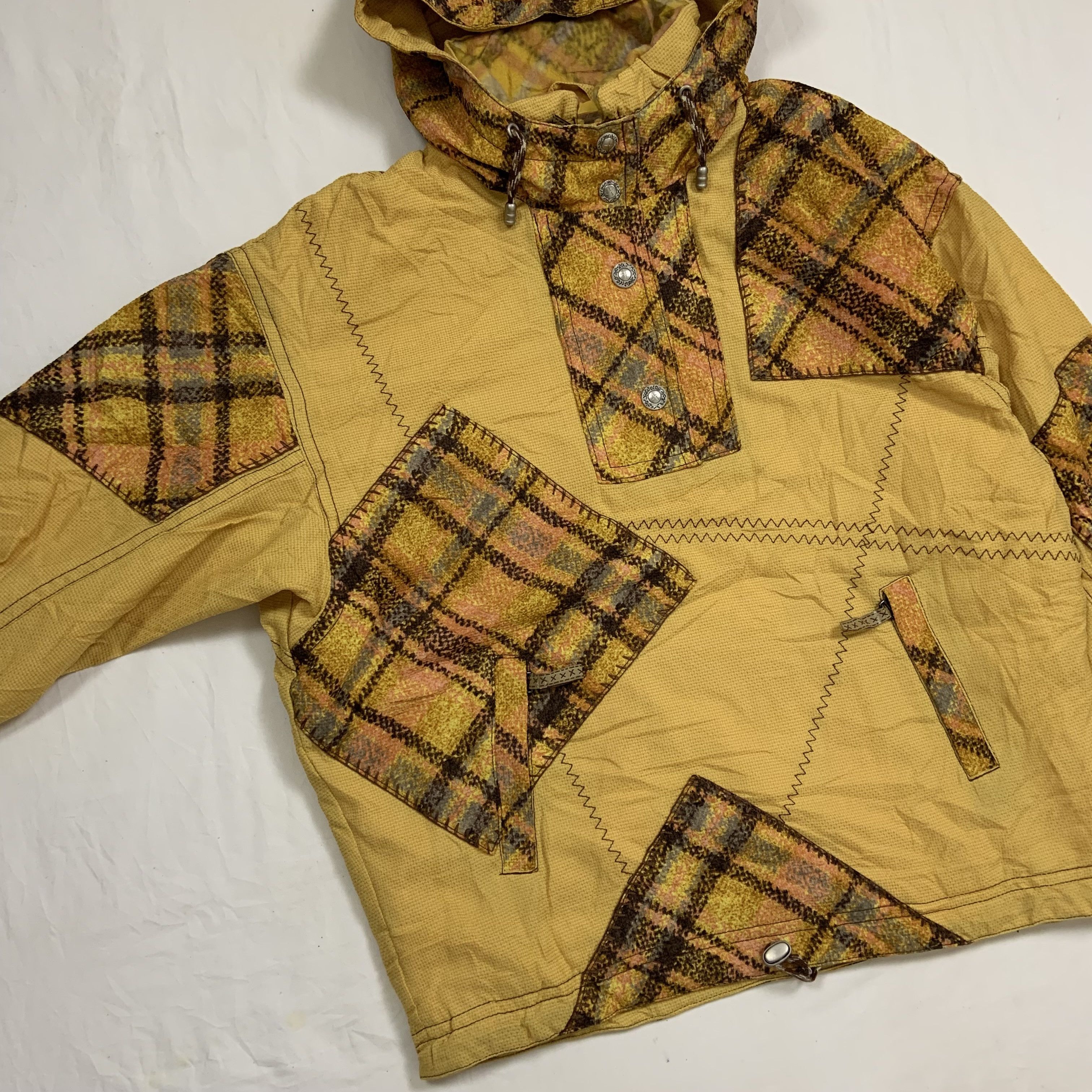 Vintage Vintage Evanova Patchwork Hooded Jacket Size US L / EU 52-54 / 3 - 2 Thumbnail