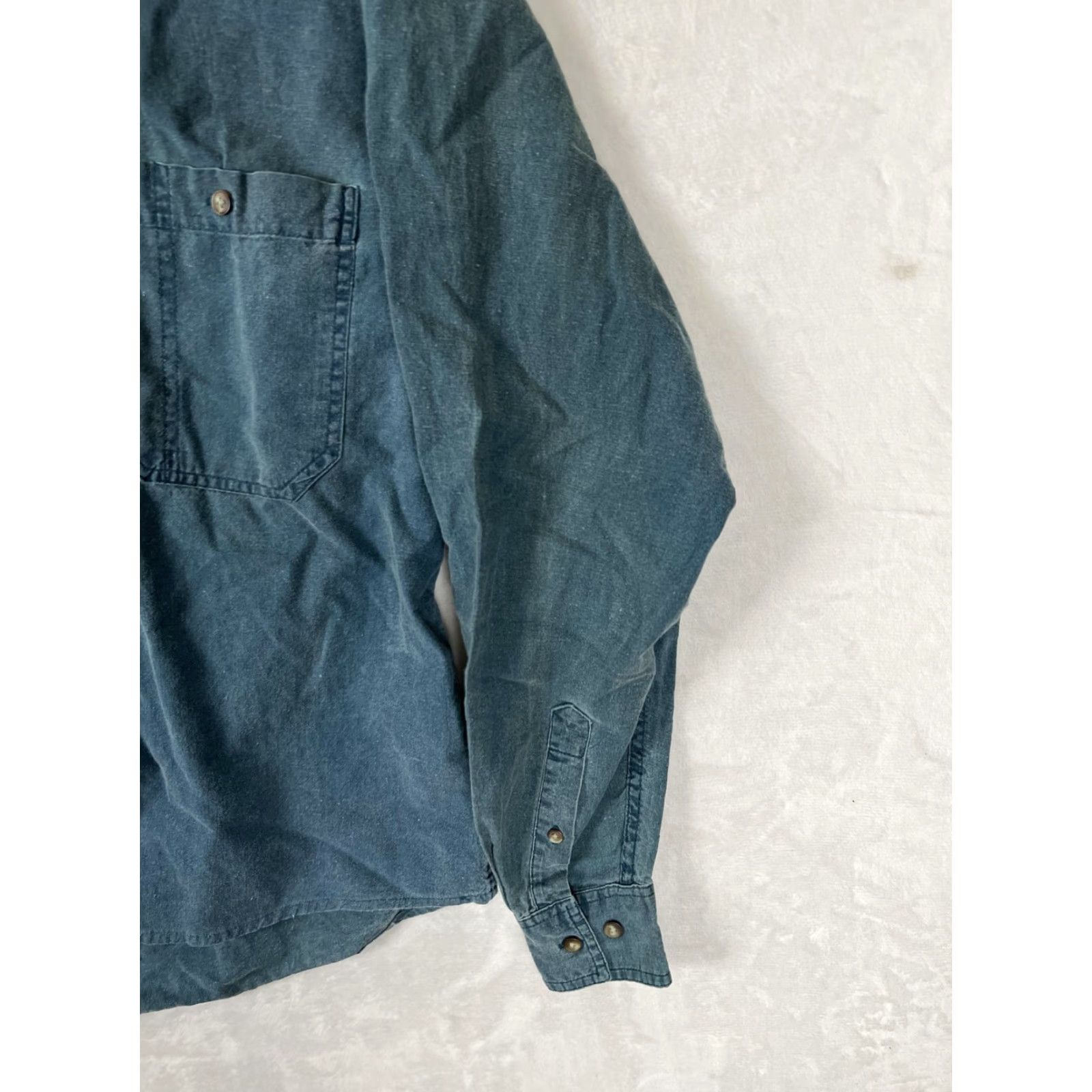 Bugle Boy VINTAGE Bugle Boy Shirt Mens M Blue Denim Long Sleeve Snap Front Casual Size US M / EU 48-50 / 2 - 2 Thumbnail