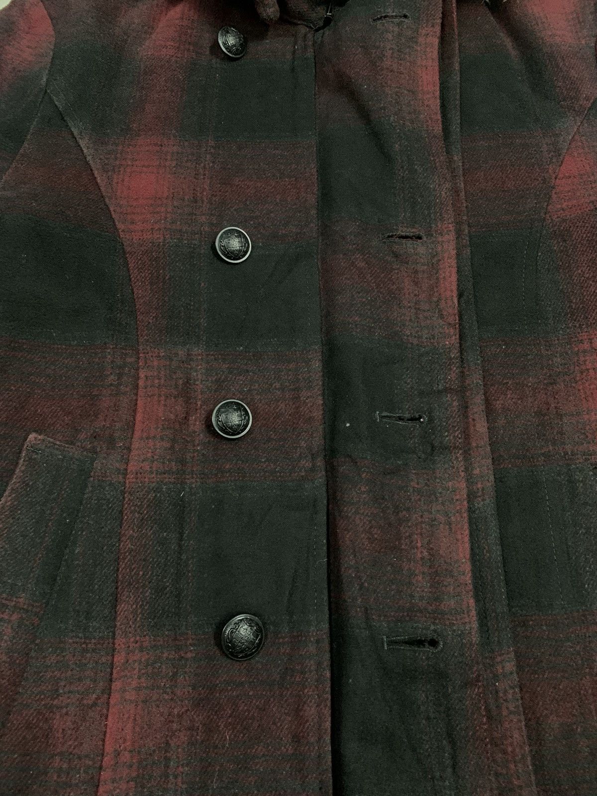 If Six Was Nine Vintage Black Baccara Checkered Faux Fur Hooded Punk Jacket Size US M / EU 48-50 / 2 - 9 Thumbnail