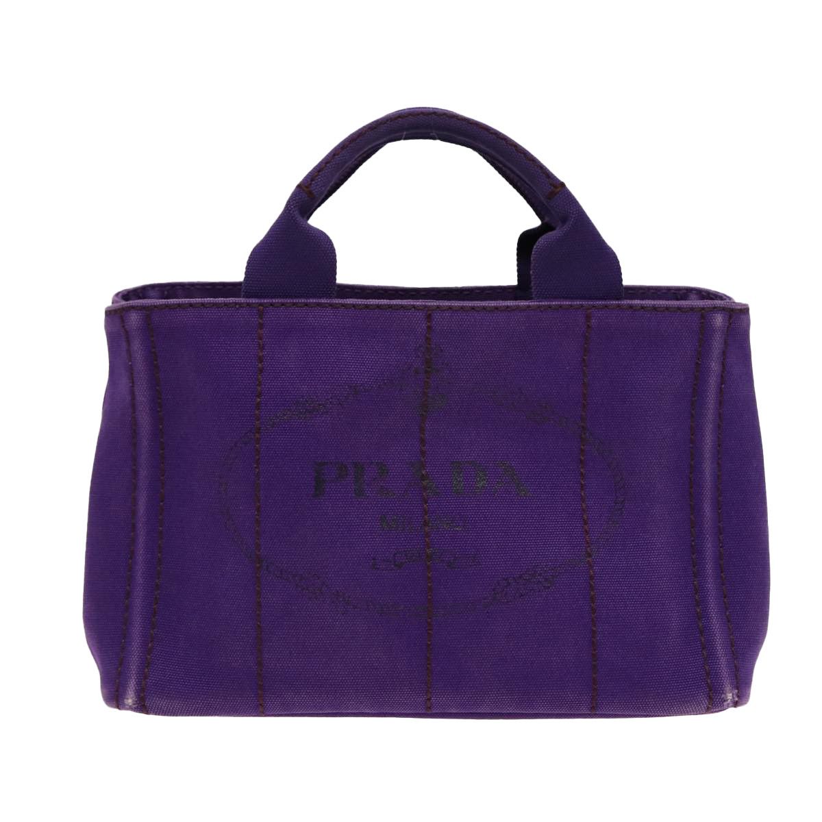 Prada Canapa Purple Canvas Handbag (Pre-Owned) Size ONE SIZE - 1 Thumbnail