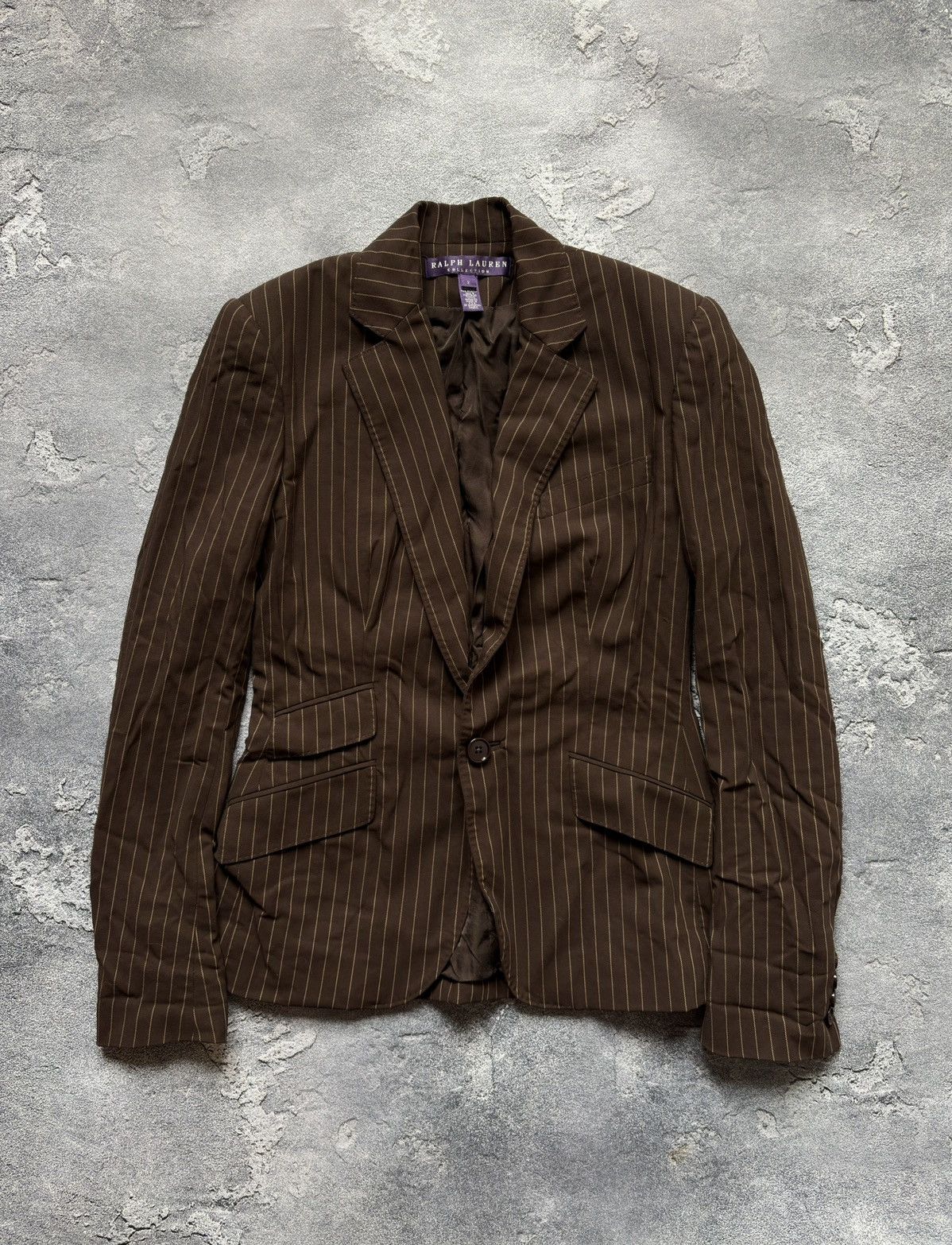 Ralph Lauren Purple Label Ralph Lauren Purple Label Luxury Striped Wool Blazer Jacket Size XS / US 0-2 / IT 36-38 - 1 Thumbnail