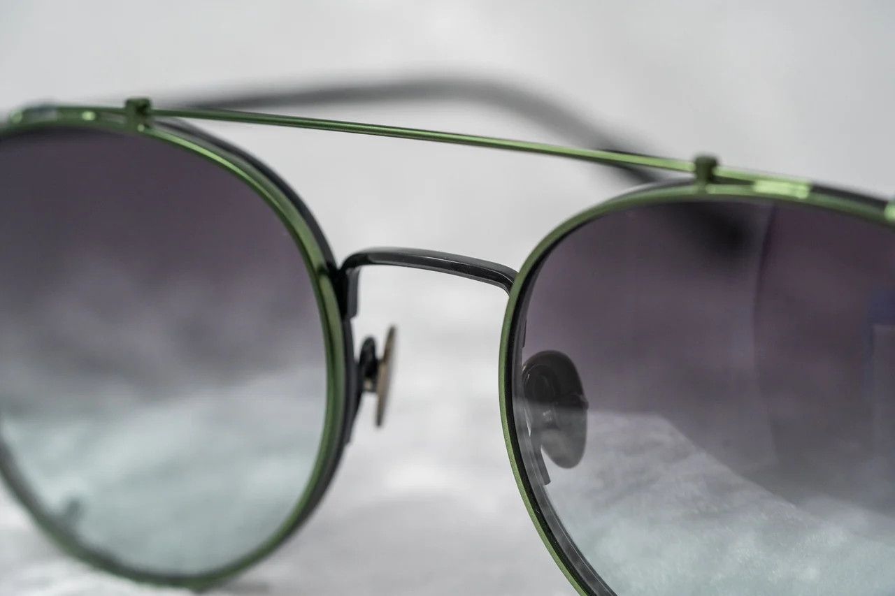 Dior Kris Van Assche Sunglasses Round Shiny Black and Green Size ONE SIZE - 6 Thumbnail