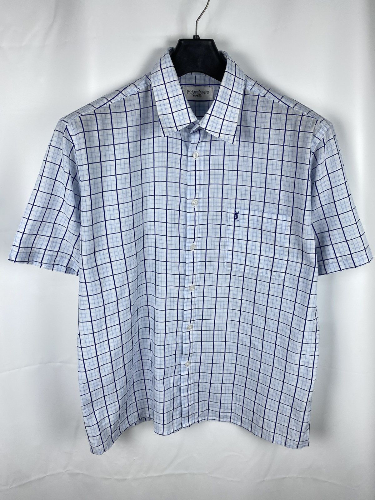 Yves Saint Laurent Yves Saint Laurent Plaid Shirt Short Sleeve Button Up size L Size US L / EU 52-54 / 3 - 1 Thumbnail
