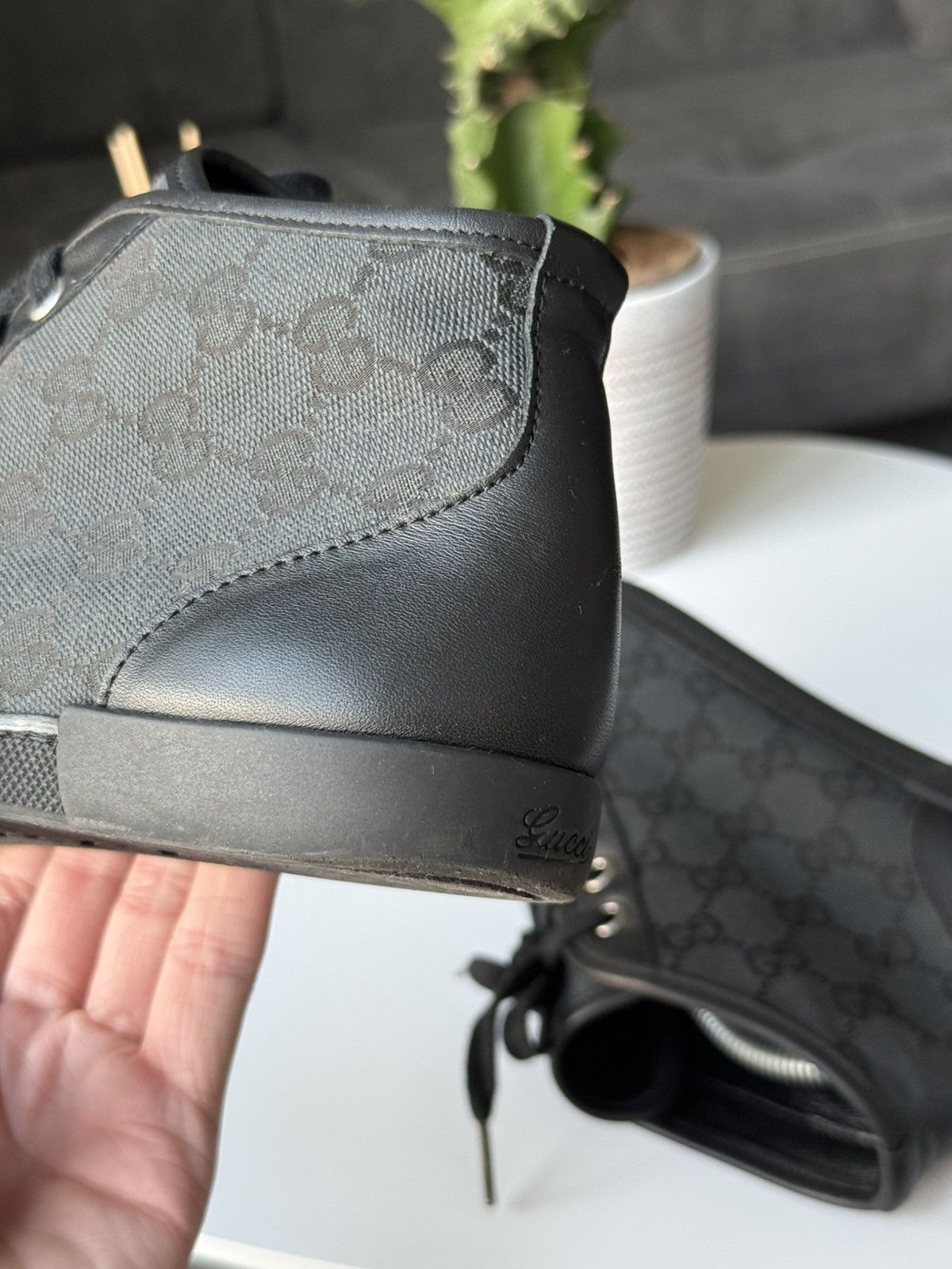 Gucci Gucci GG Monogram Sneaker High-Top Wmns Size US 8.5 / IT 38.5 - 13 Thumbnail